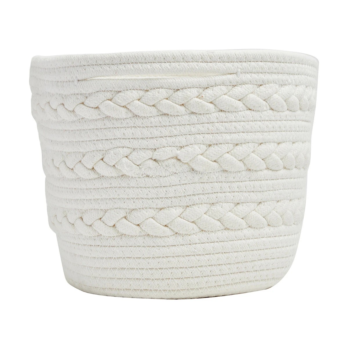 4 Rectangle Braid Rope Basket - White, 4 of 4