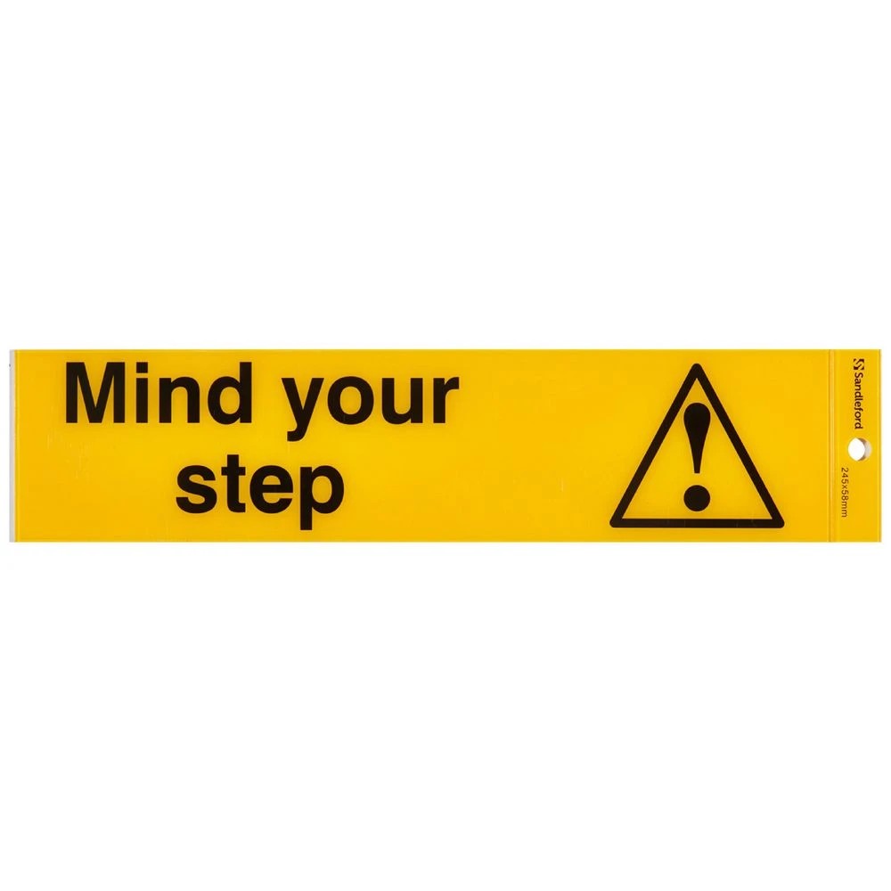 1 Sandleford Mind Your Step Self Adhesive Sign 245 x 58mm, 1 of 1