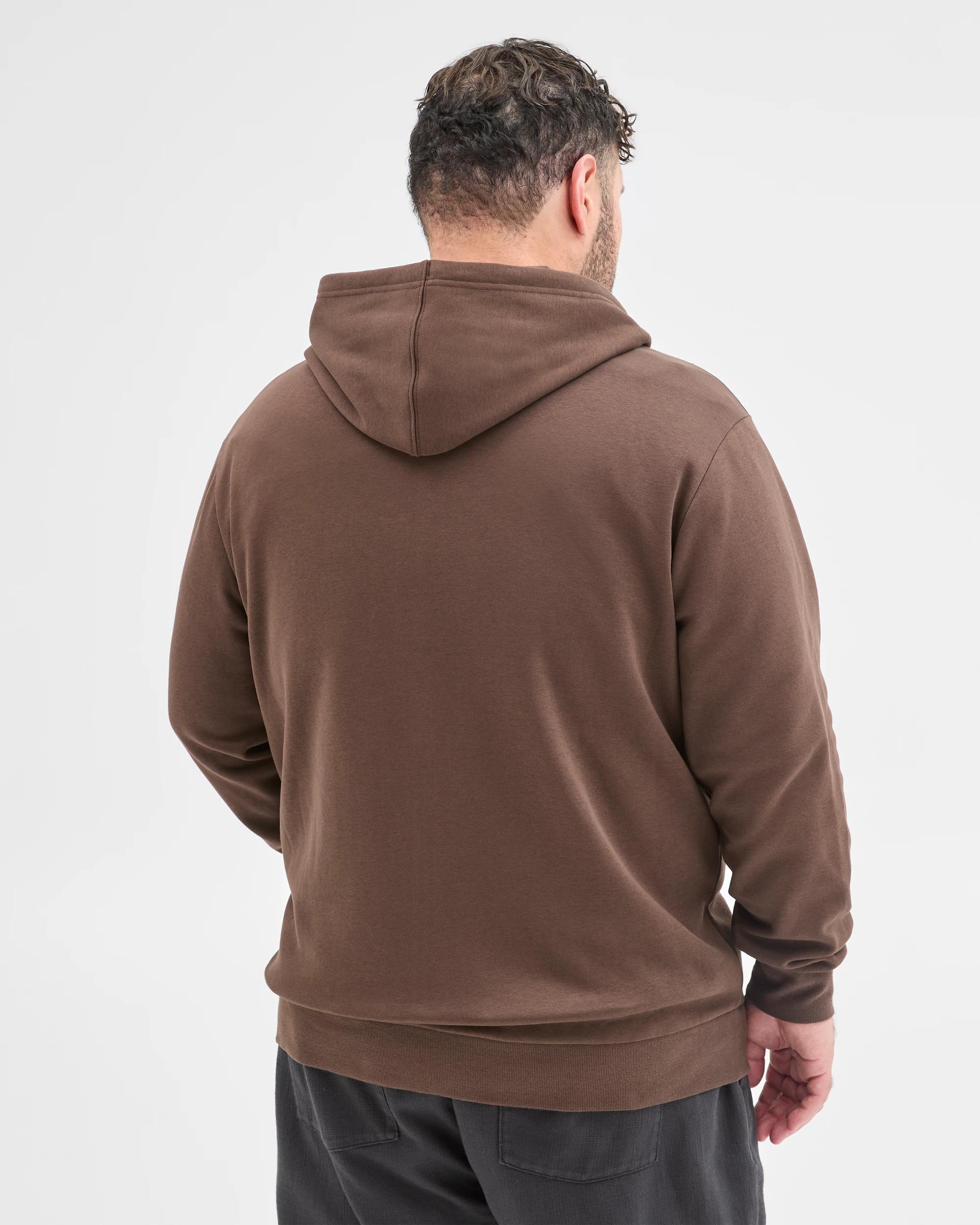 5 Target Man Plus Plus Size Core Australian Cotton Blend Zip Thru Hoodie CHOCOLATE, 5 of 5