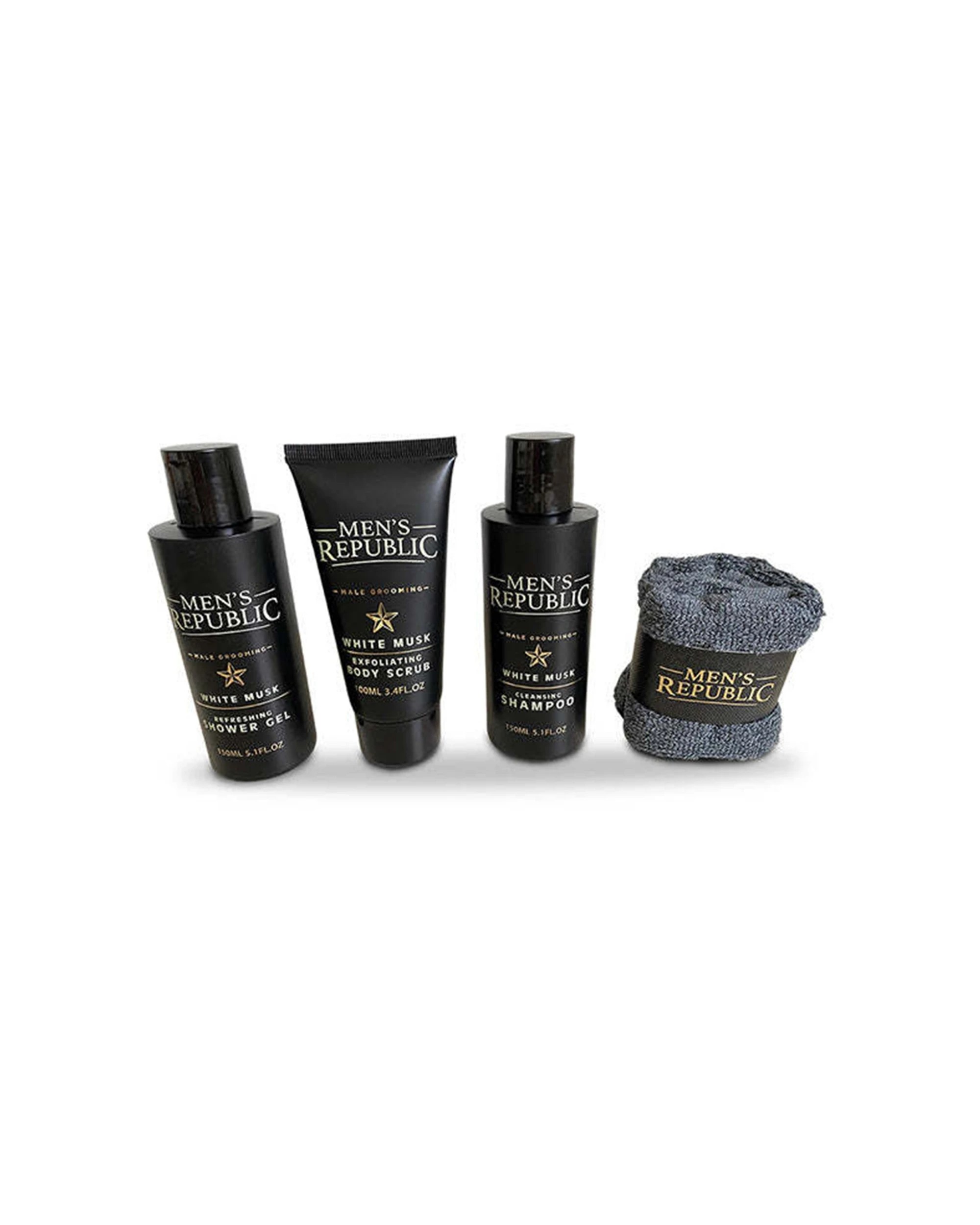 1 Mens Republic Grooming Kit 4Pc Shower Cleansing Carry Bag Set - Black, 1 of 1