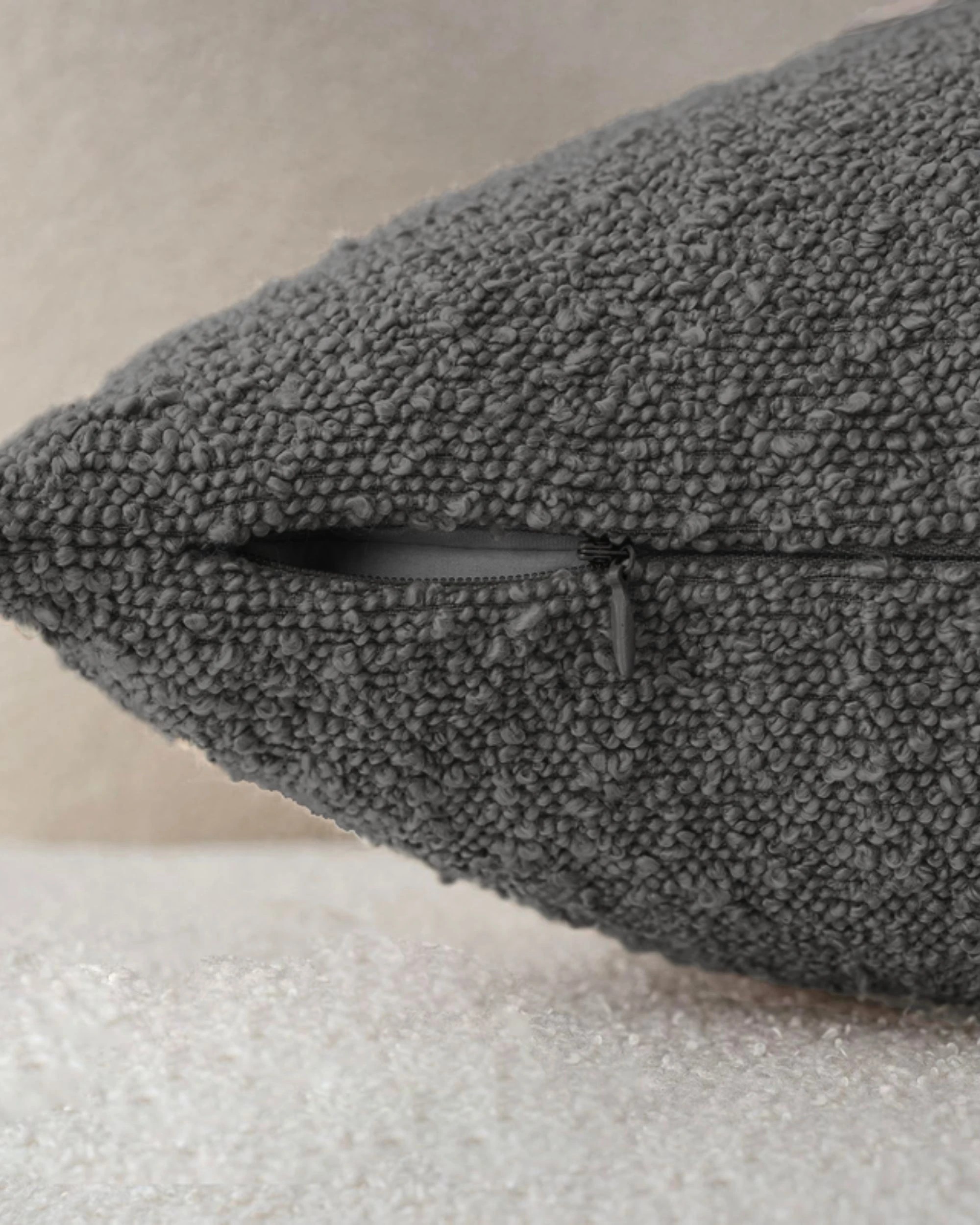 4 Gioia Casa 2-Pack Bouclé Cushion Covers 45x45cm - Charcoal, 4 of 4