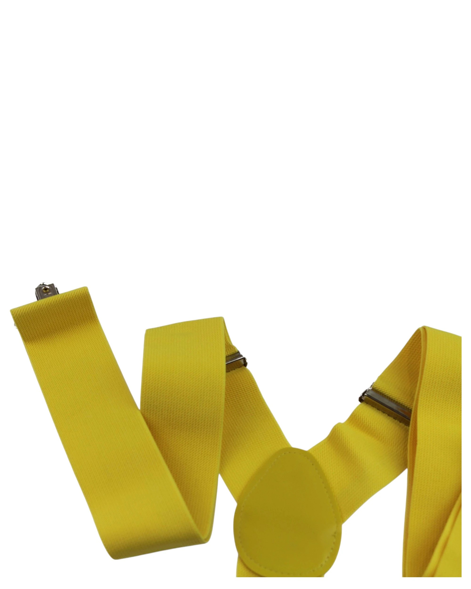 2 Zasel Mens Adjustable Extra Wide Heavy Duty 120cm Suspenders - Yellow, 2 of 3