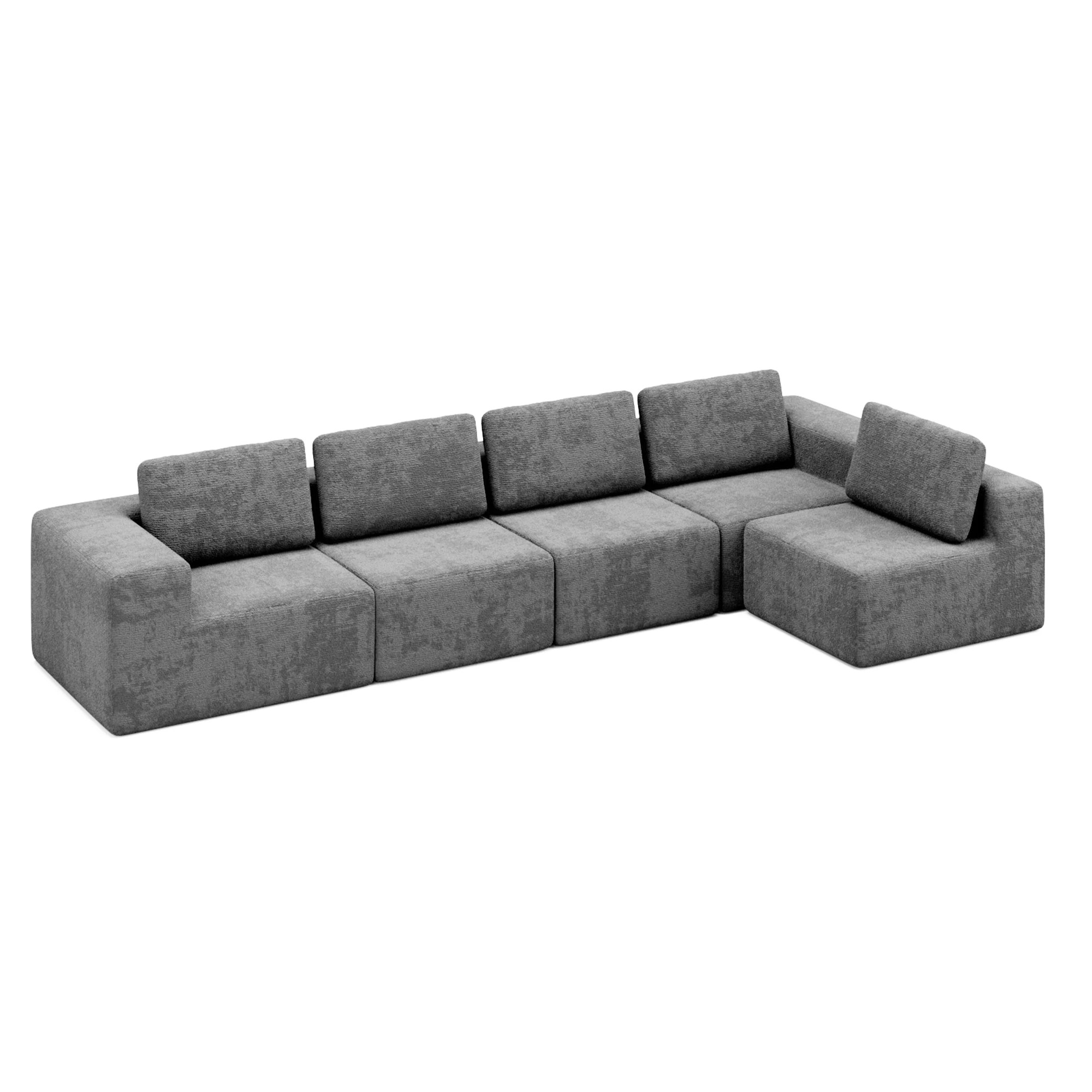 1 Advwin 415cm 5 Seater Sofa Modern Modular Sectional Couch No Assembly - Grey, 1 of 9