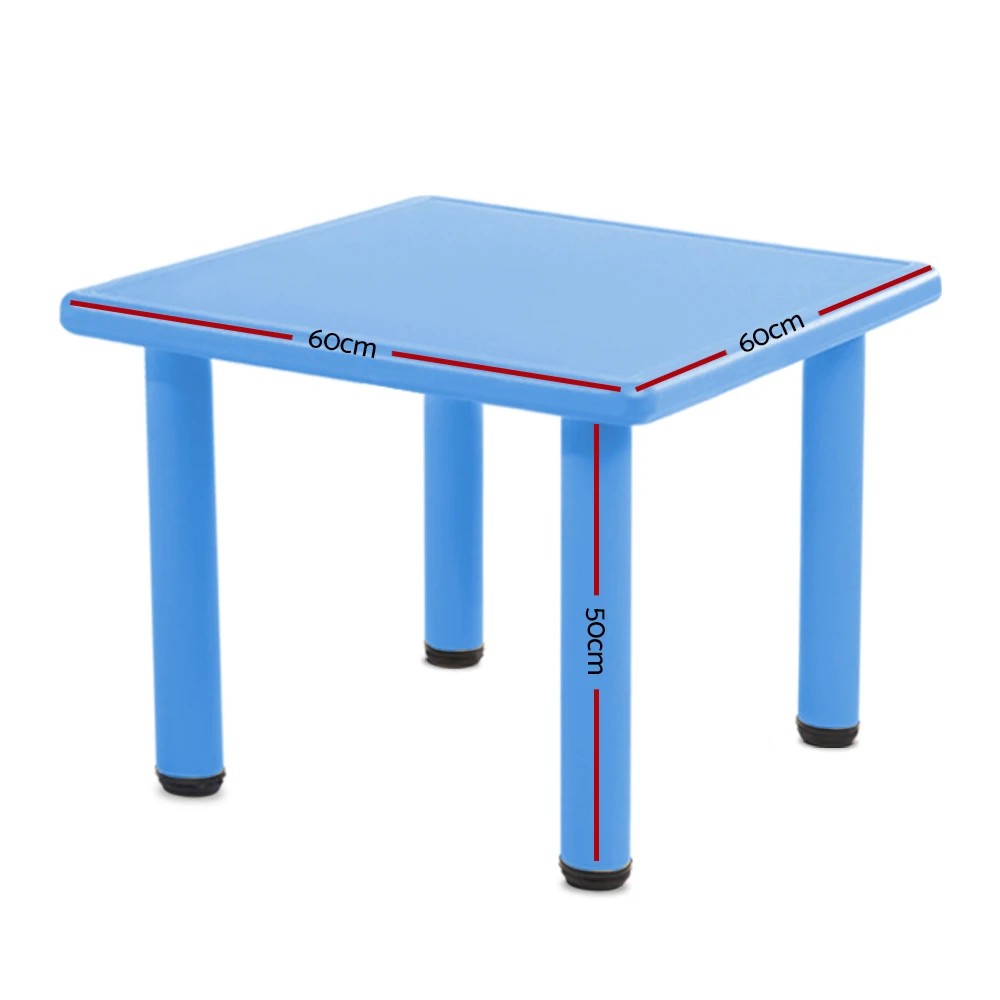 2 Keezi Kids Table Plastic Square Activity Study Desk 60X60CM - Blue, 2 of 8
