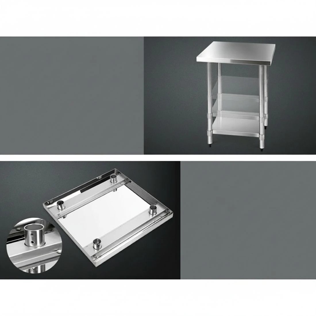 3 Cefito 760x760mm Stainless Steel Kitchen Bench - Silver, 3 of 5