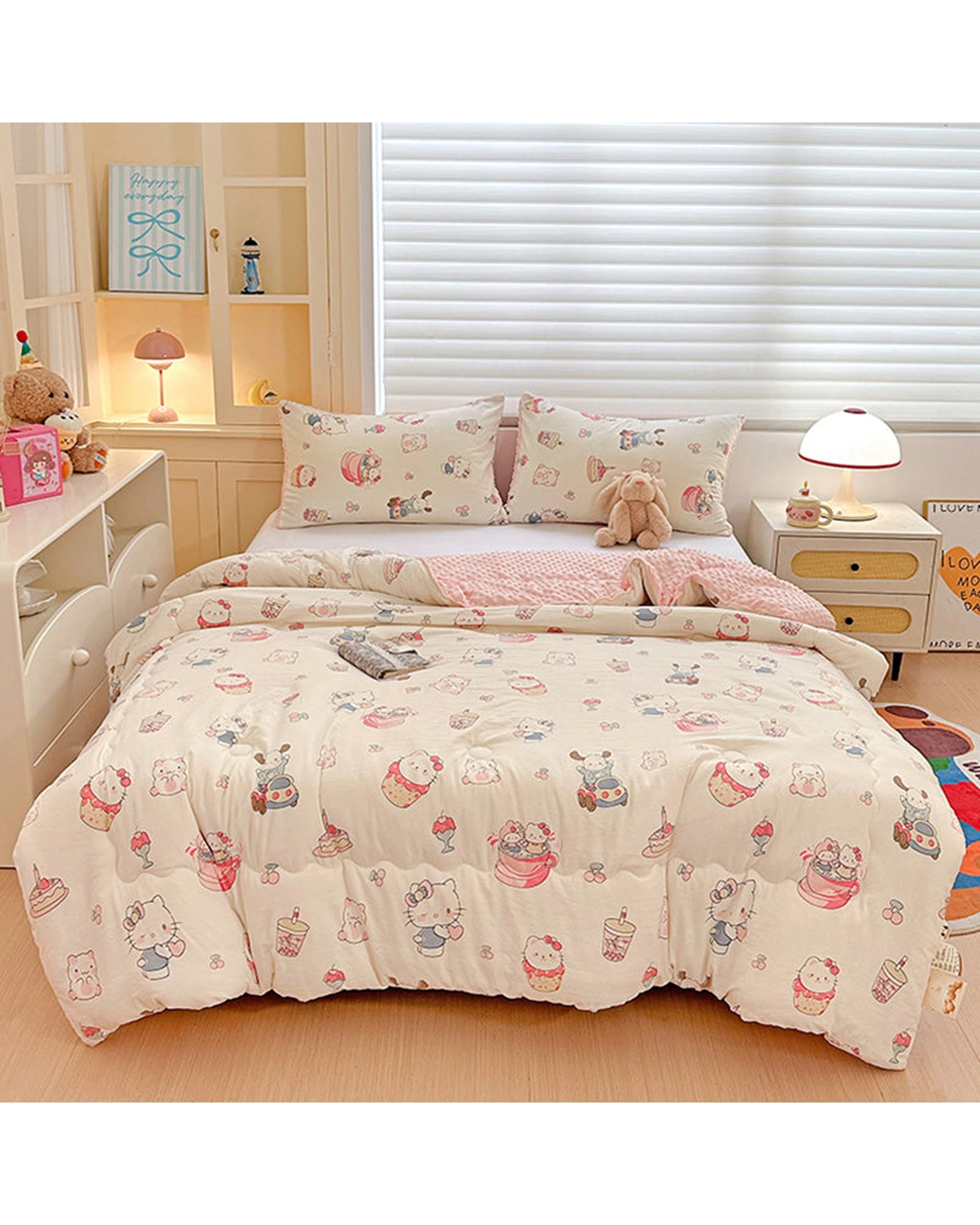 2 Cotton More Warm Cats Pattern Plush Blanket Comforter 200x230cm - Multi, 2 of 7