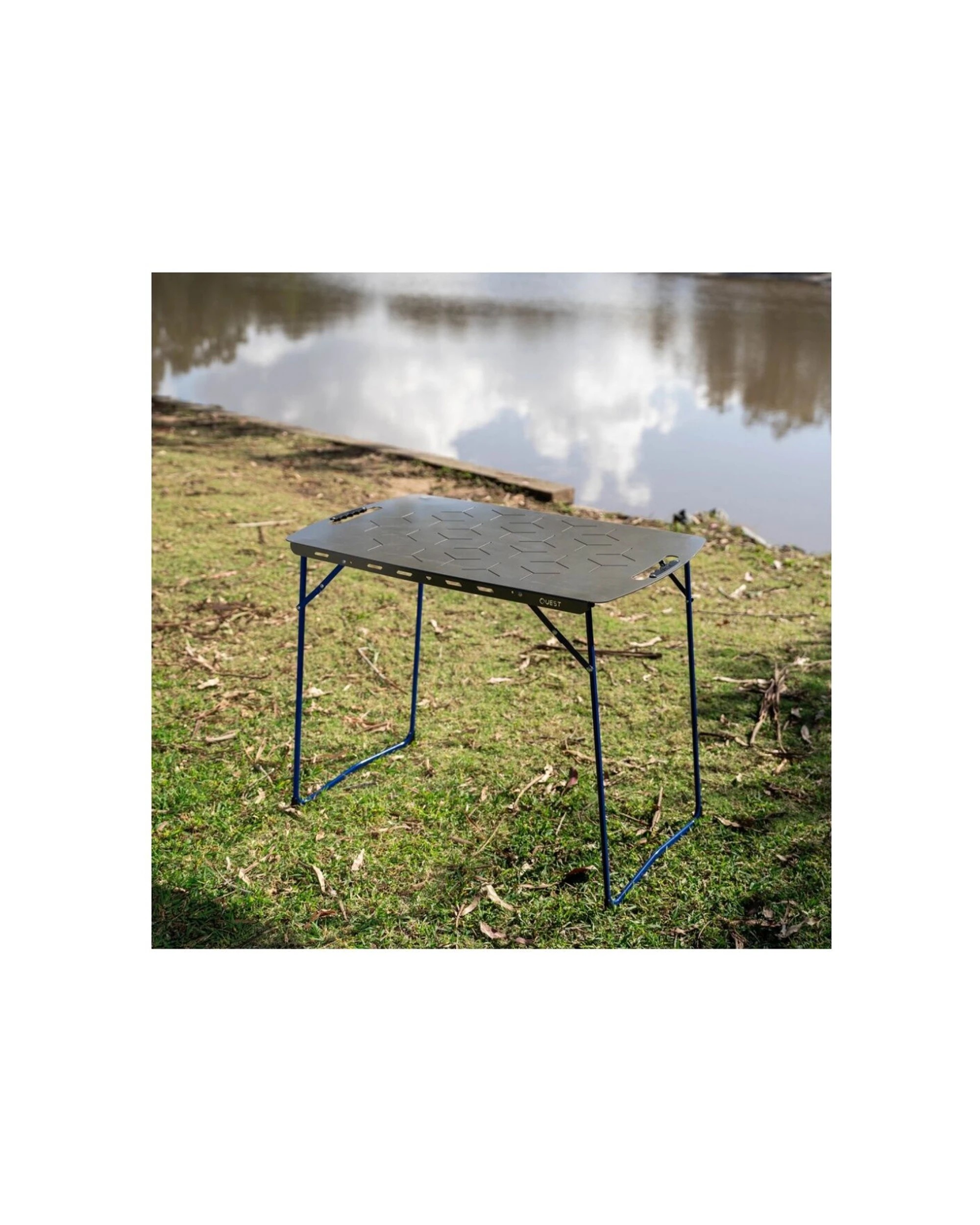 2 Quest Outdoors Vapour Table 90 Powder-Coated Steel Foldable Camping - Grey, 2 of 8