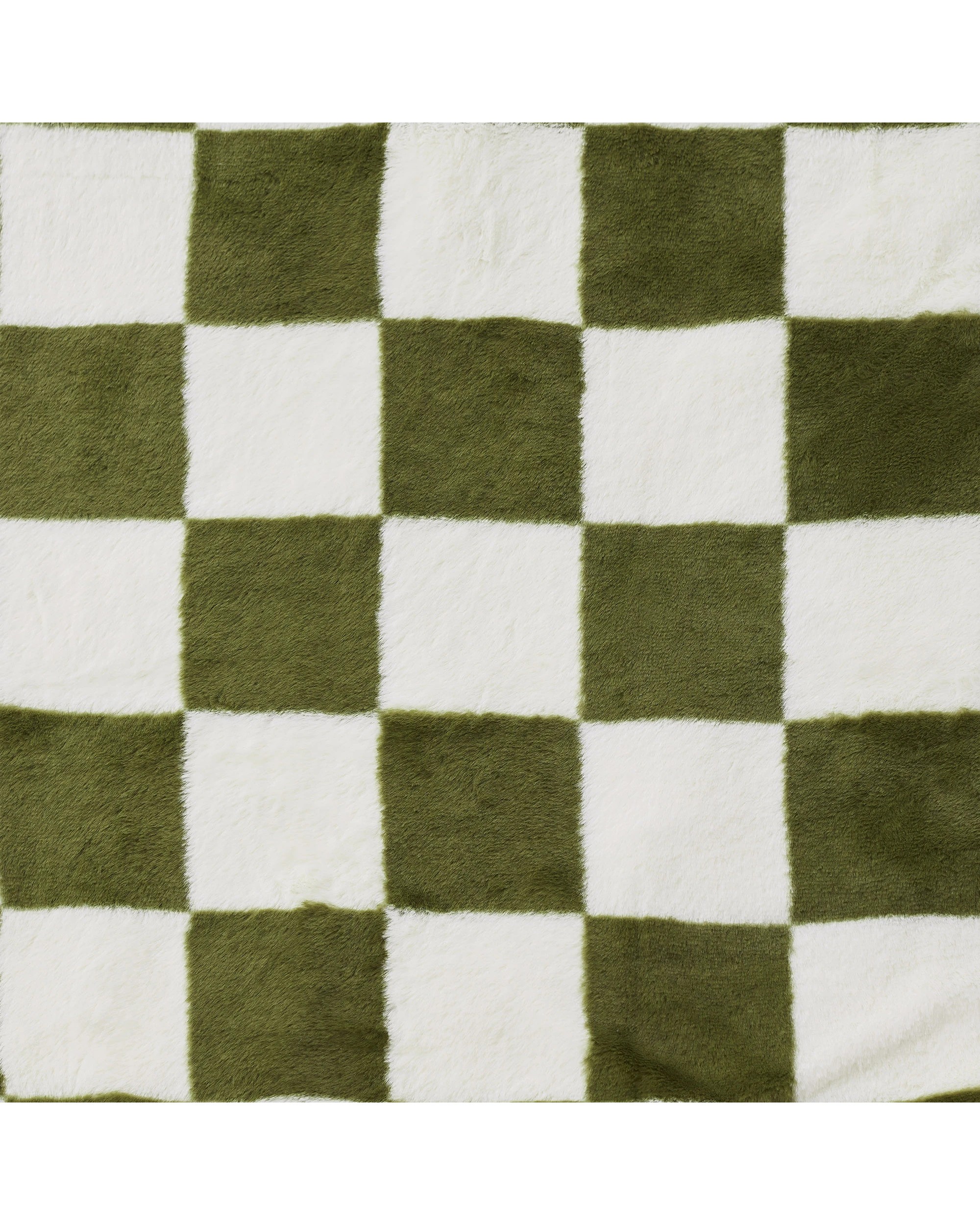 4 Dreamaker Checkered Plush Throw Blanket 180x200cm - Olive and Cream, 4 of 6