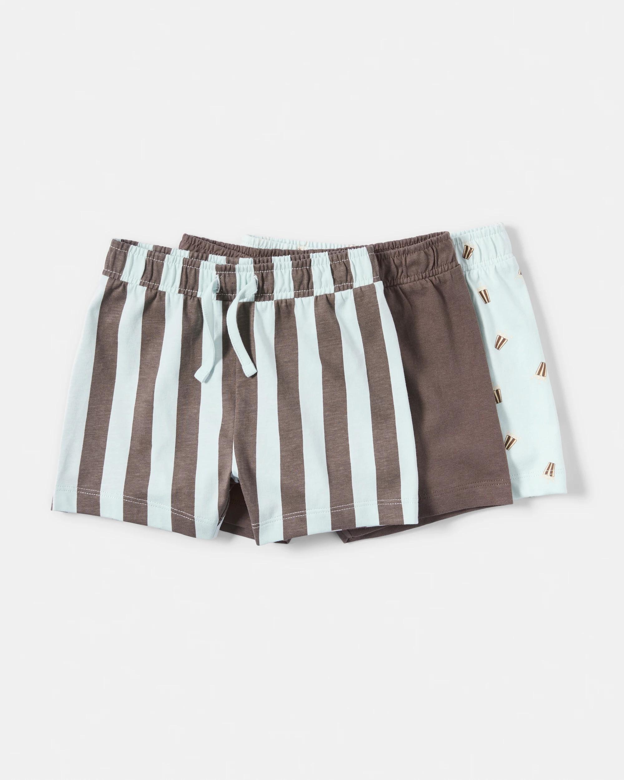 1 3 Pack Cotton Shorts Brwn Ppcrn, 1 of 8