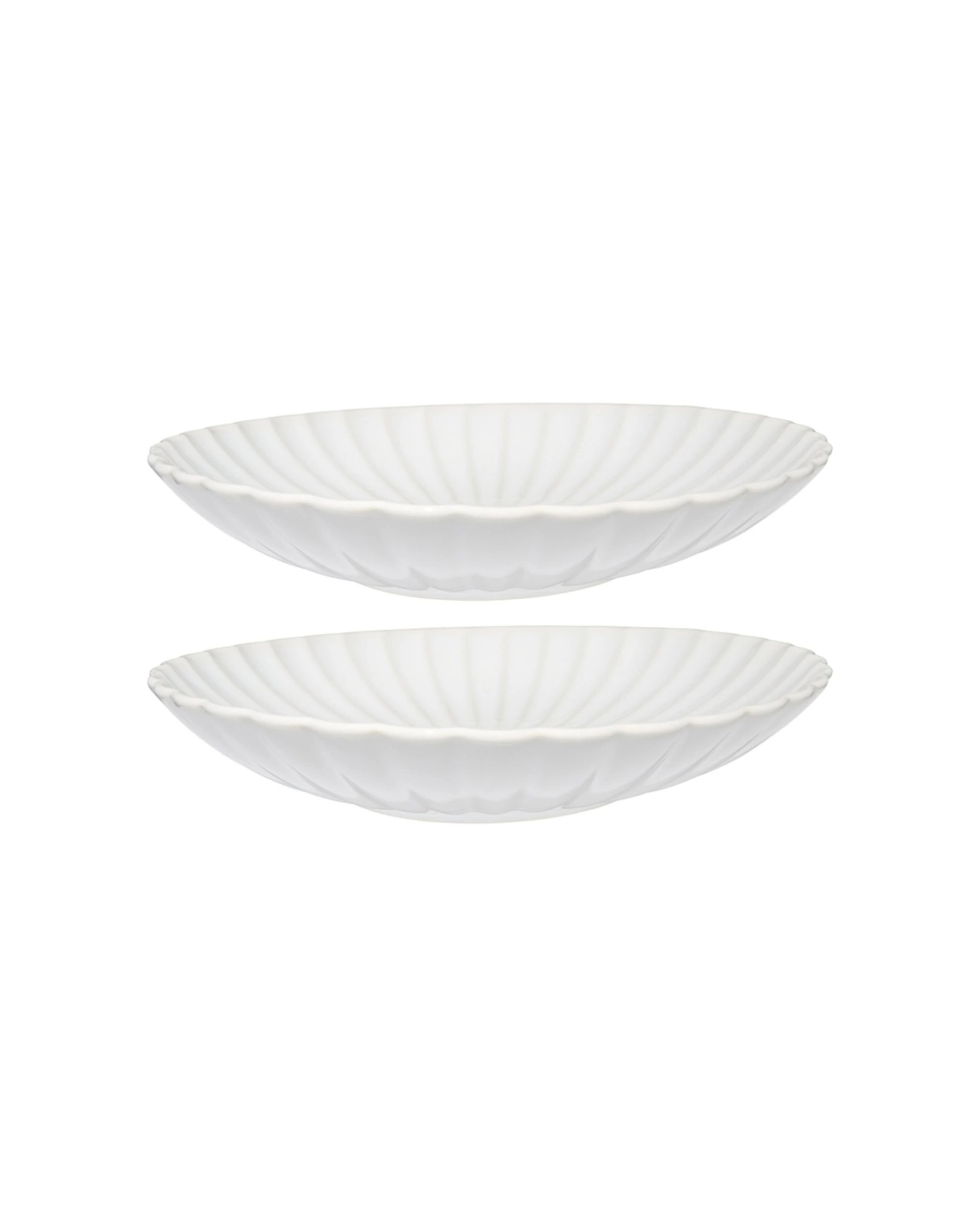 1 Casa Domani 2x Solare Round Serving Bowl Set 30x5.5cm Cream - White, 1 of 3