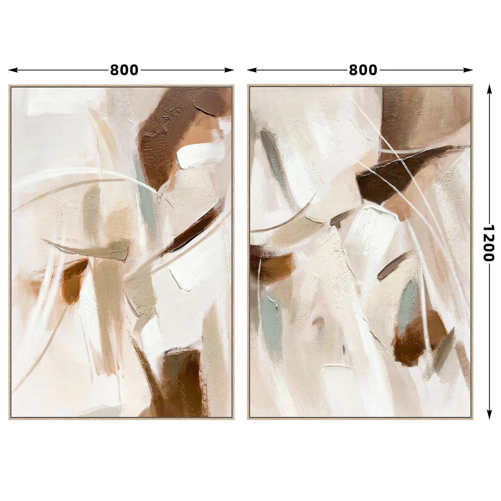4 Moda Living Abstract Drift I & II Hand-Painted Textured Canvas Wall Art Set of 2 - Multi, 4 of 9