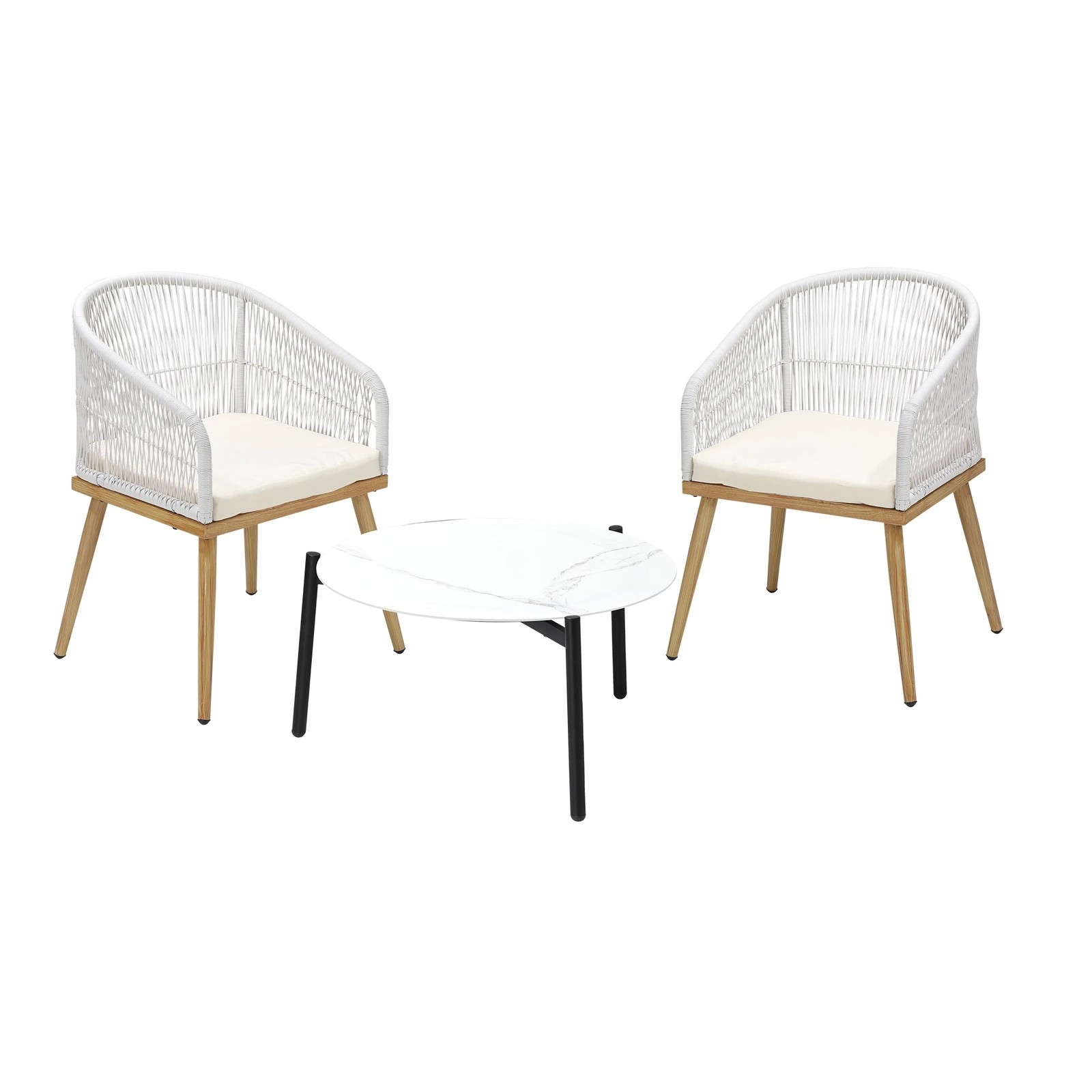 7 Livsip 3 Piece Outdoor Patio Setting Bistro Set Lounge Furniture Sets 70cm Table
 - Multi, 7 of 9