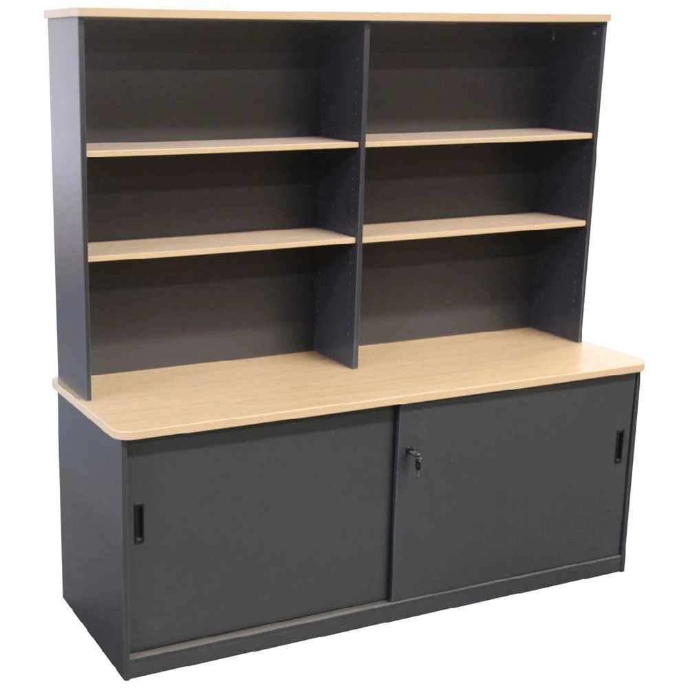 1 Toro 1800mm Sliding Door Credenza with Hutch Desks, Tables and Workstations, 1 of 3