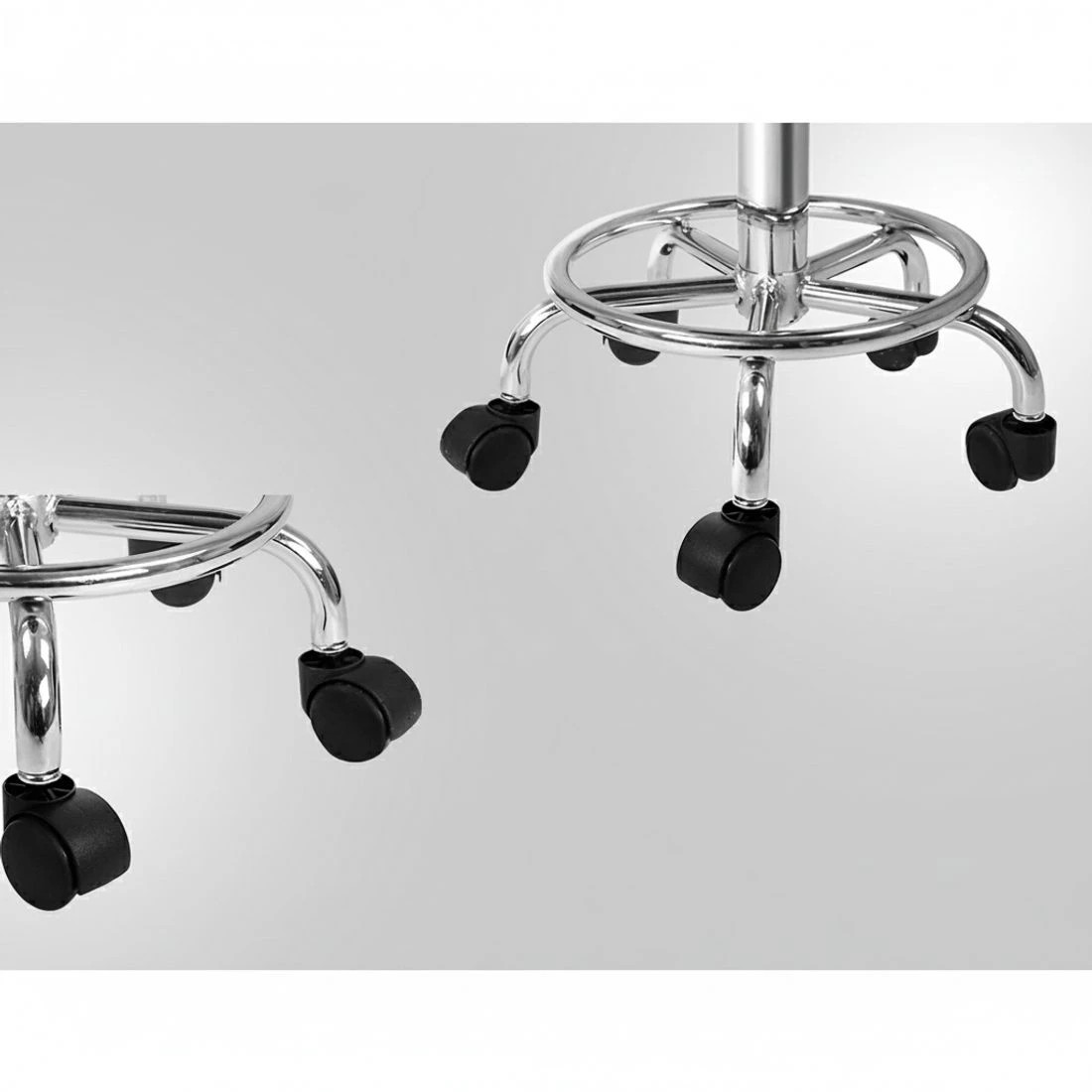 4 Artiss 2x Salon Stool Saddle Swivel Chair - White, 4 of 4