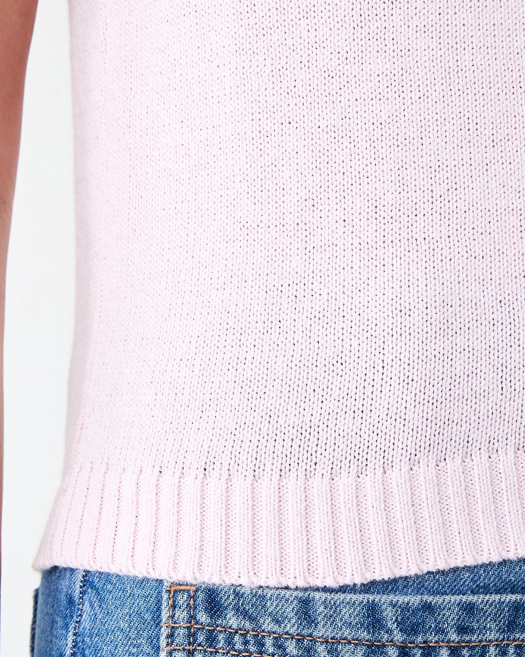 6 Sleeveless Cotton Blend Knit Top Bllet Pink, 6 of 6