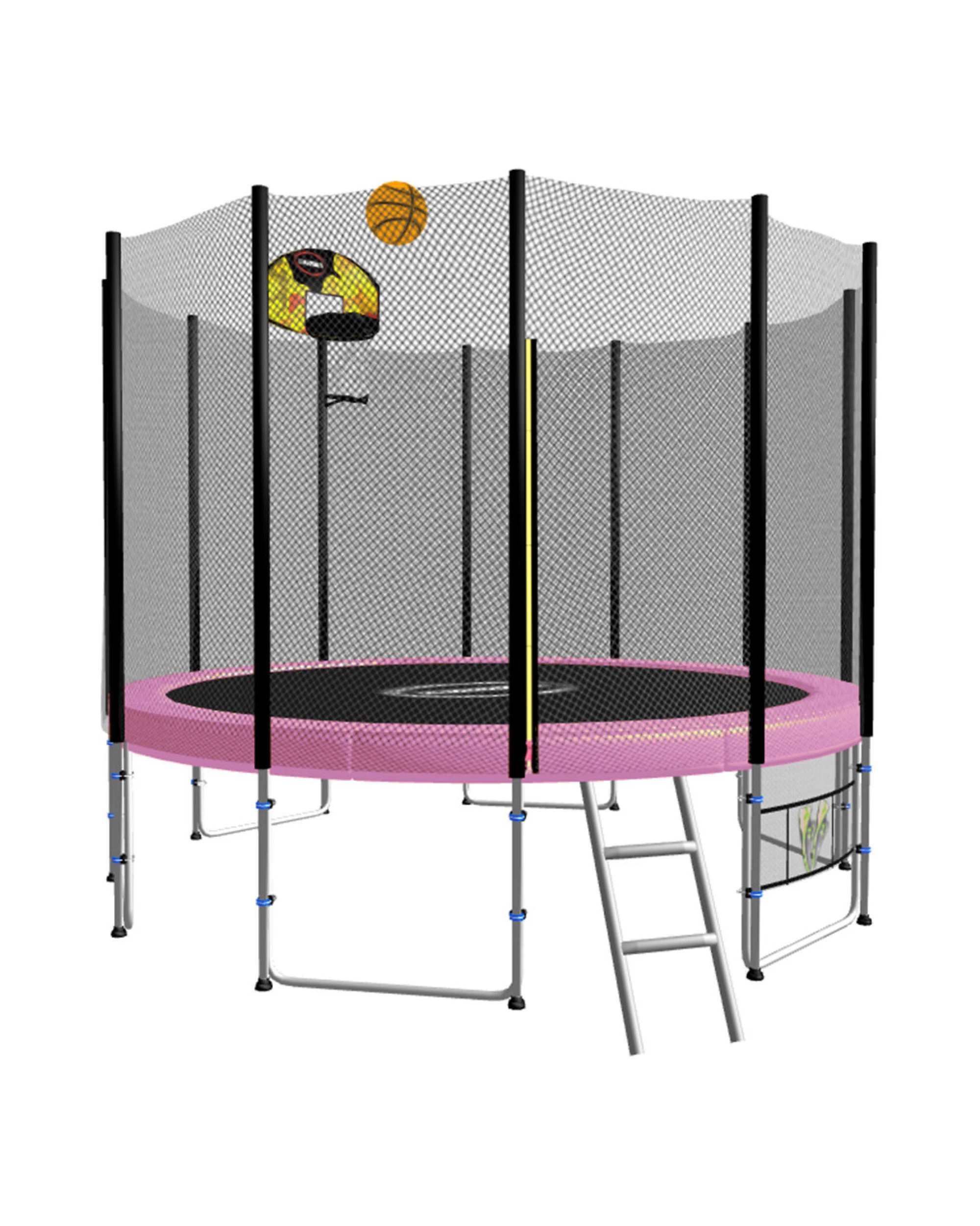1 Kahuna Blizzard 10 ft Trampoline with Basketball Set - Pink, 1 of 7