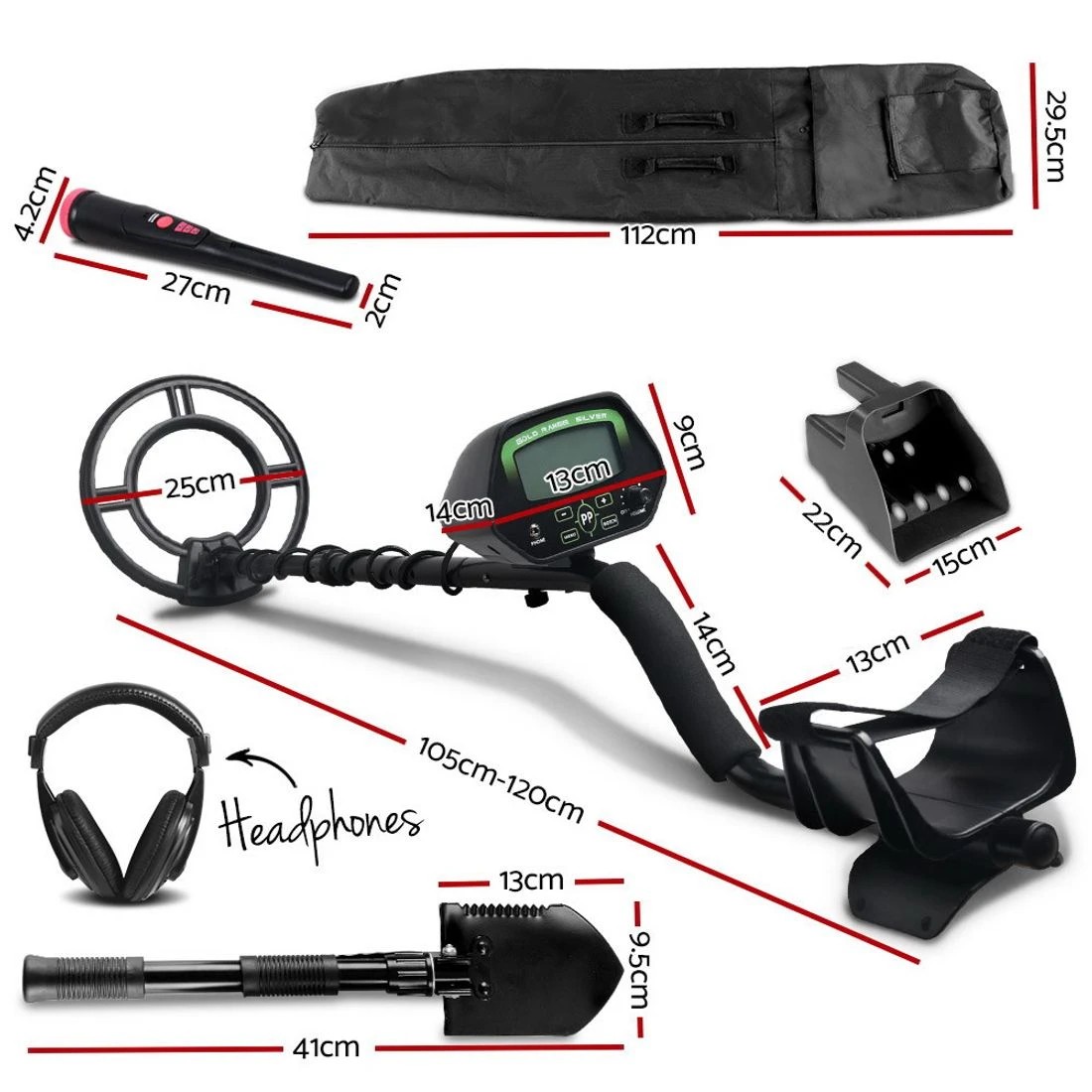 2 Weisshorn Metal Detector 220MM Deep Sensitive Waterproof Pinpointer Treasure Hunter Shovel, 2 of 3