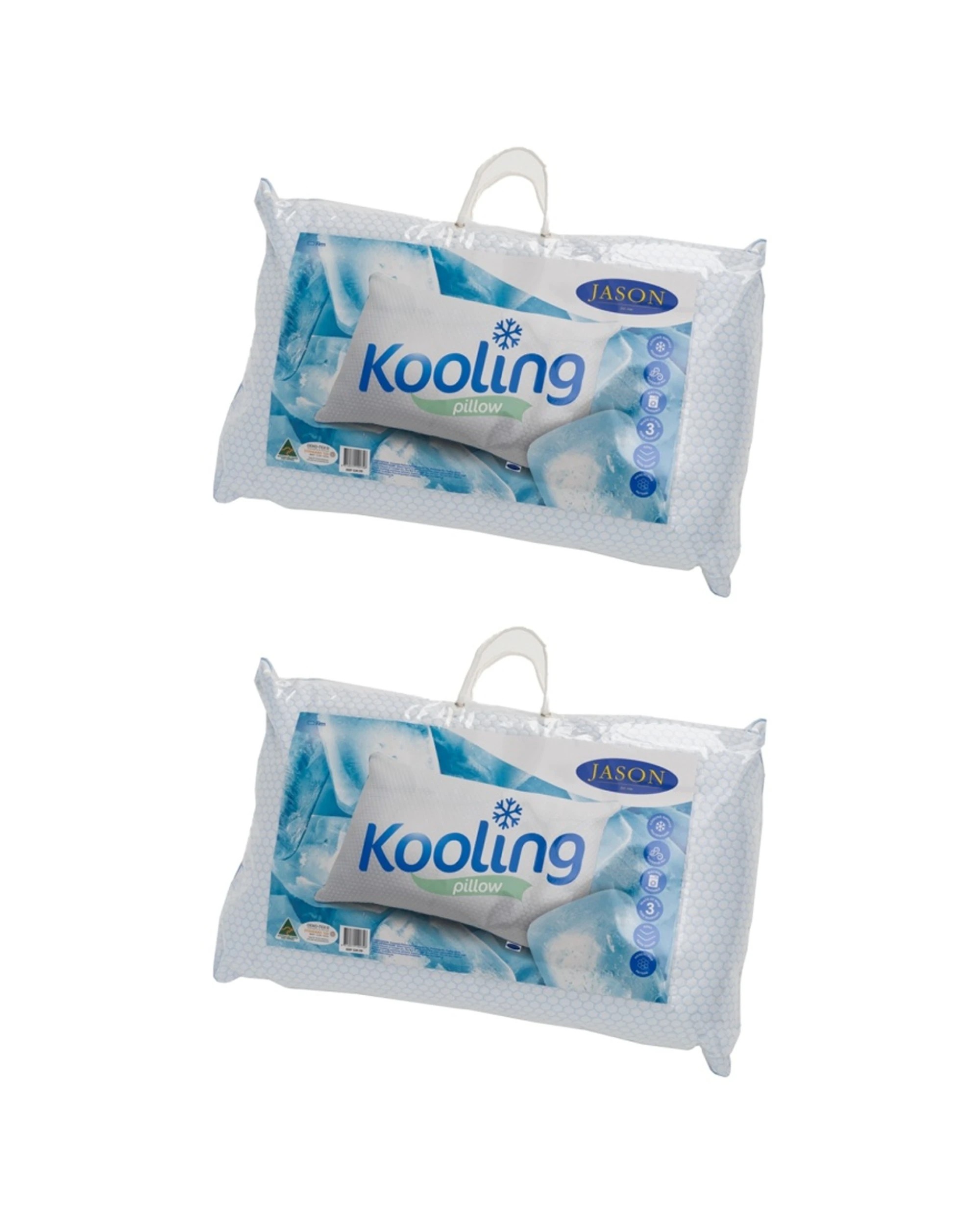 1 Jason Kooling Firm Pillow Cooling Knitted Polyethylene Surface Standard 2PK - White, 1 of 3