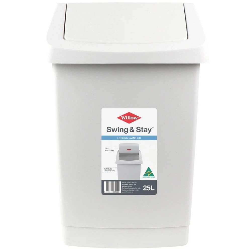 1 Willow Swing and Stay 25L Tidy Bin White, 1 of 3