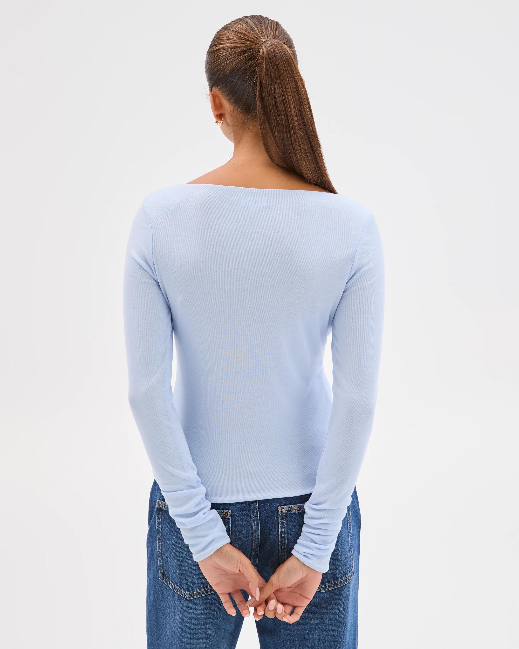 7 Lily Loves Double Layer Boat Neck Long Sleeve Top BABY BLUE, 7 of 7