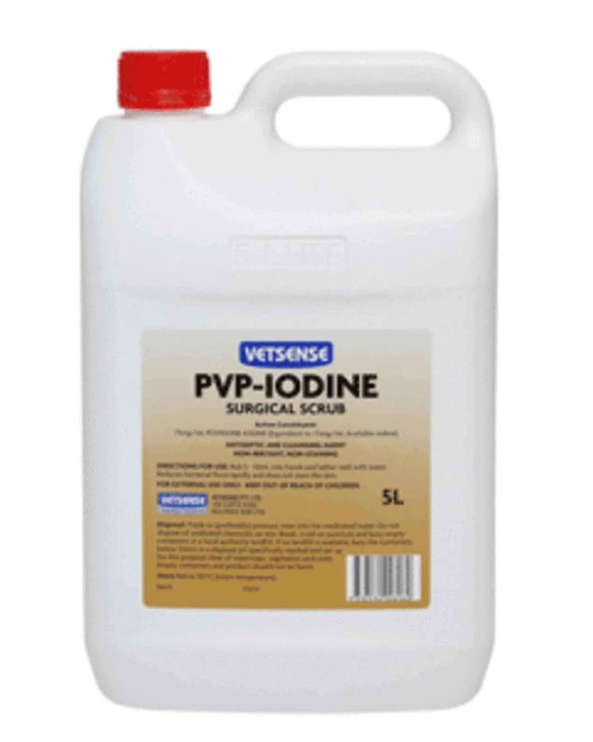 1 Vetsense PVP Iodine Surgical Scrub Anti-Septic 75mg/ml 7.5% 5L, 1 of 1