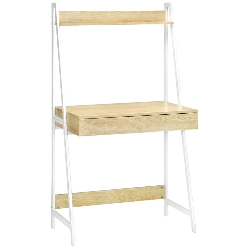 1 Koge Hutch 1 Drawer 800mm Desk Oak White Desks, Tables and Workstations, 1 of 10