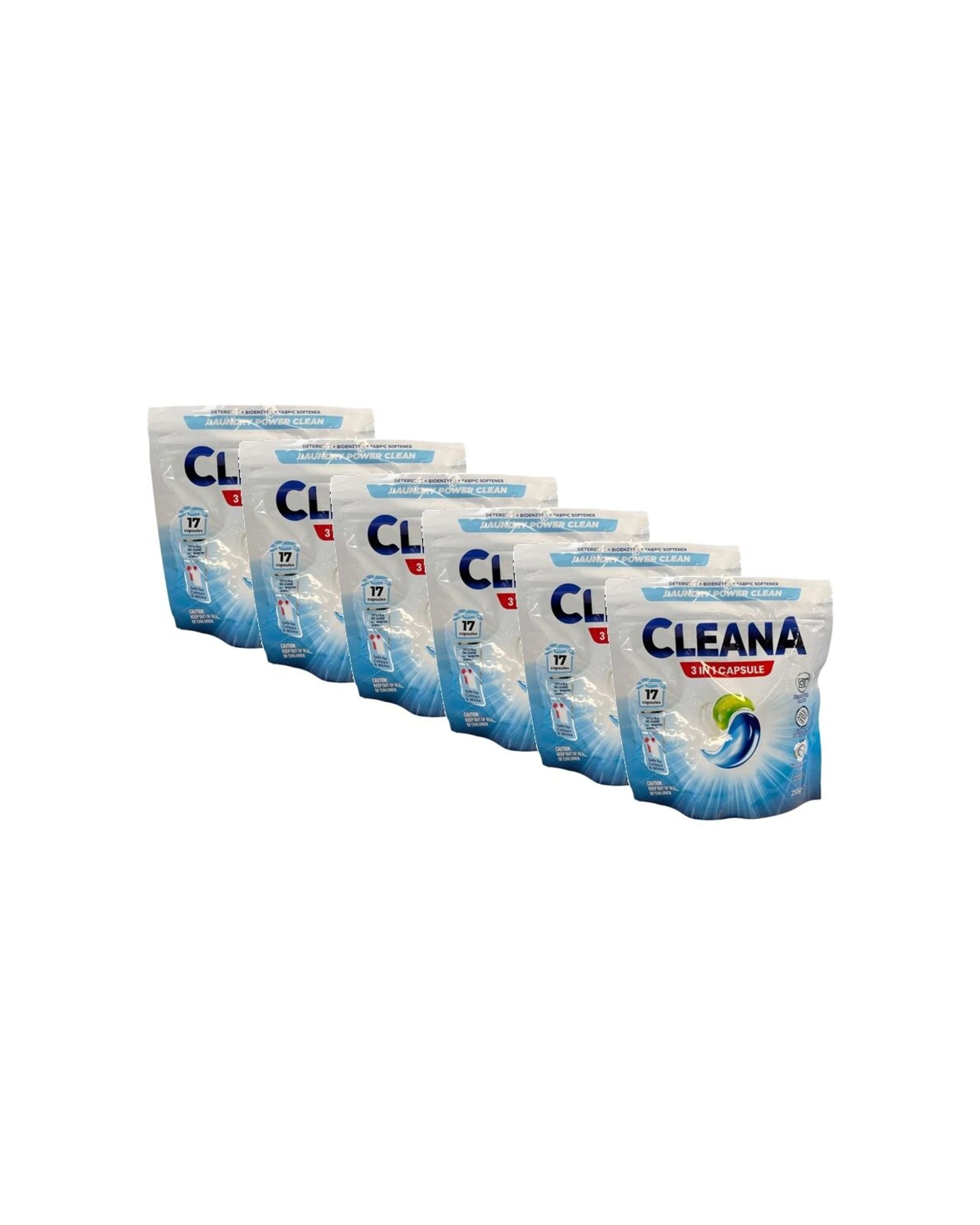 1 Cleana Laundry Pod 3-In-1 Capsule Detergent 6x17pk Cold Warm Water Safe - Multi, 1 of 1