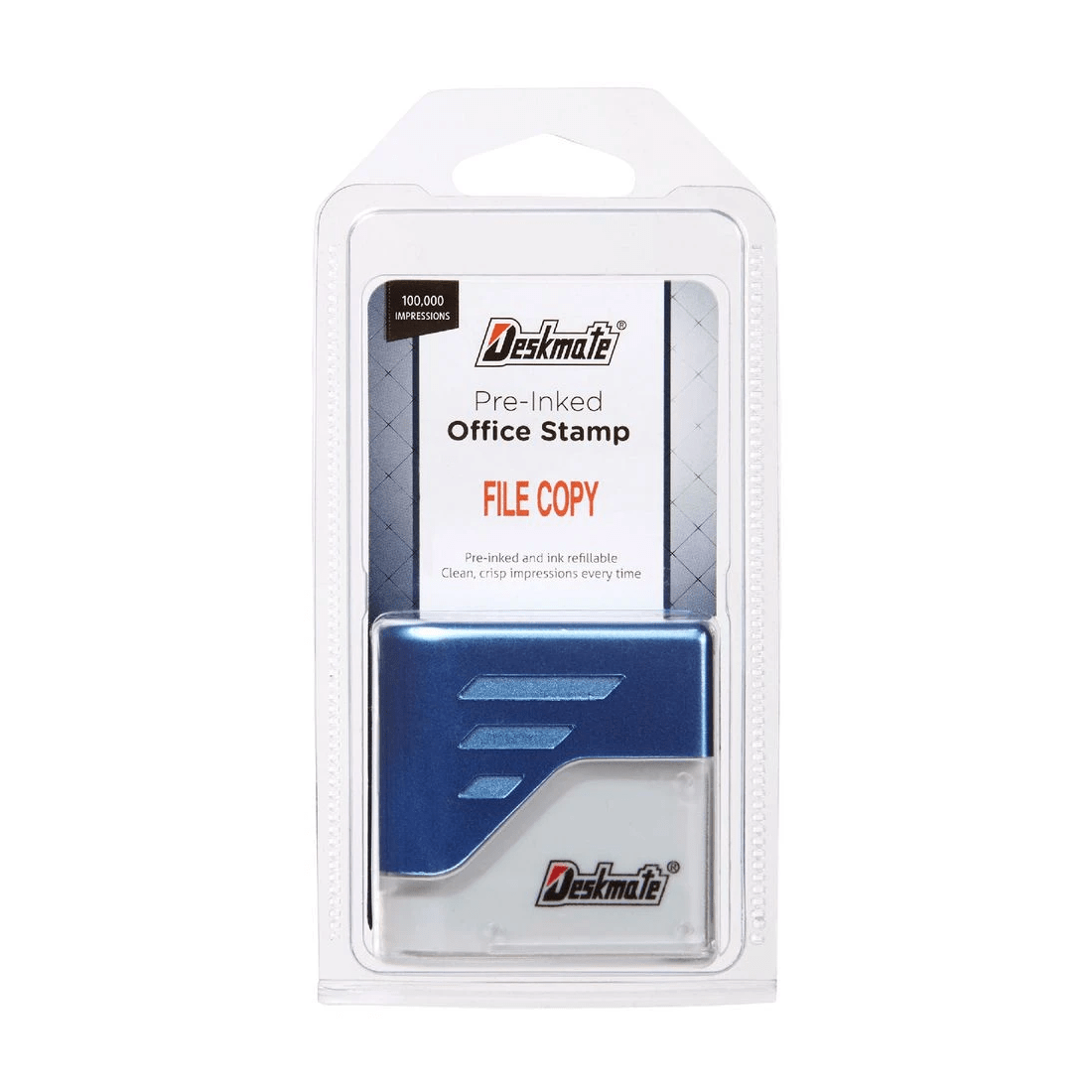 3 Deskmate Pre-Inked Office Stamps File Copy Red, 3 of 3