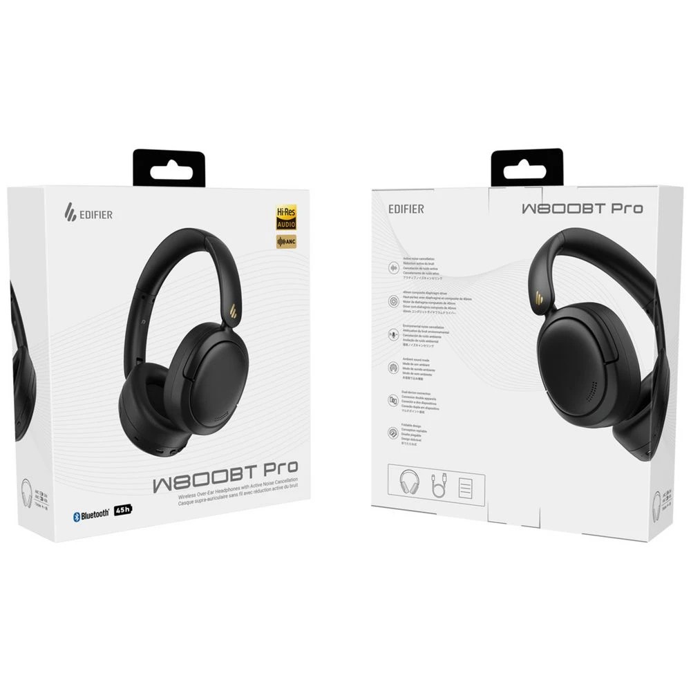 8 EDIFIER W800BT Pro Wireless Over-Ear Headphones w ANC Black, 8 of 9