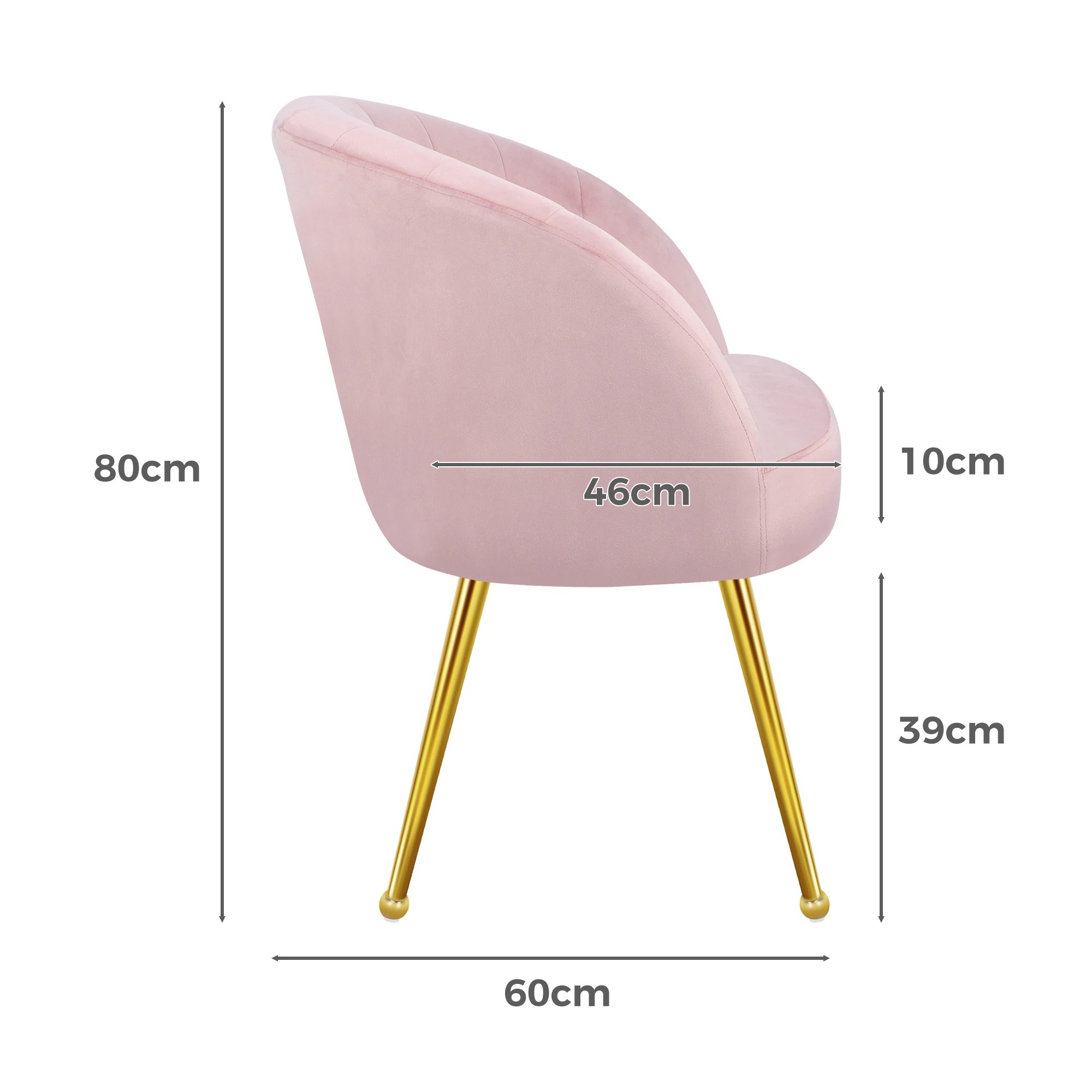 7 Alfordson Armchair Lounge Chair Accent Tub Chair Sofa Couch Velvet - Pink, 7 of 9