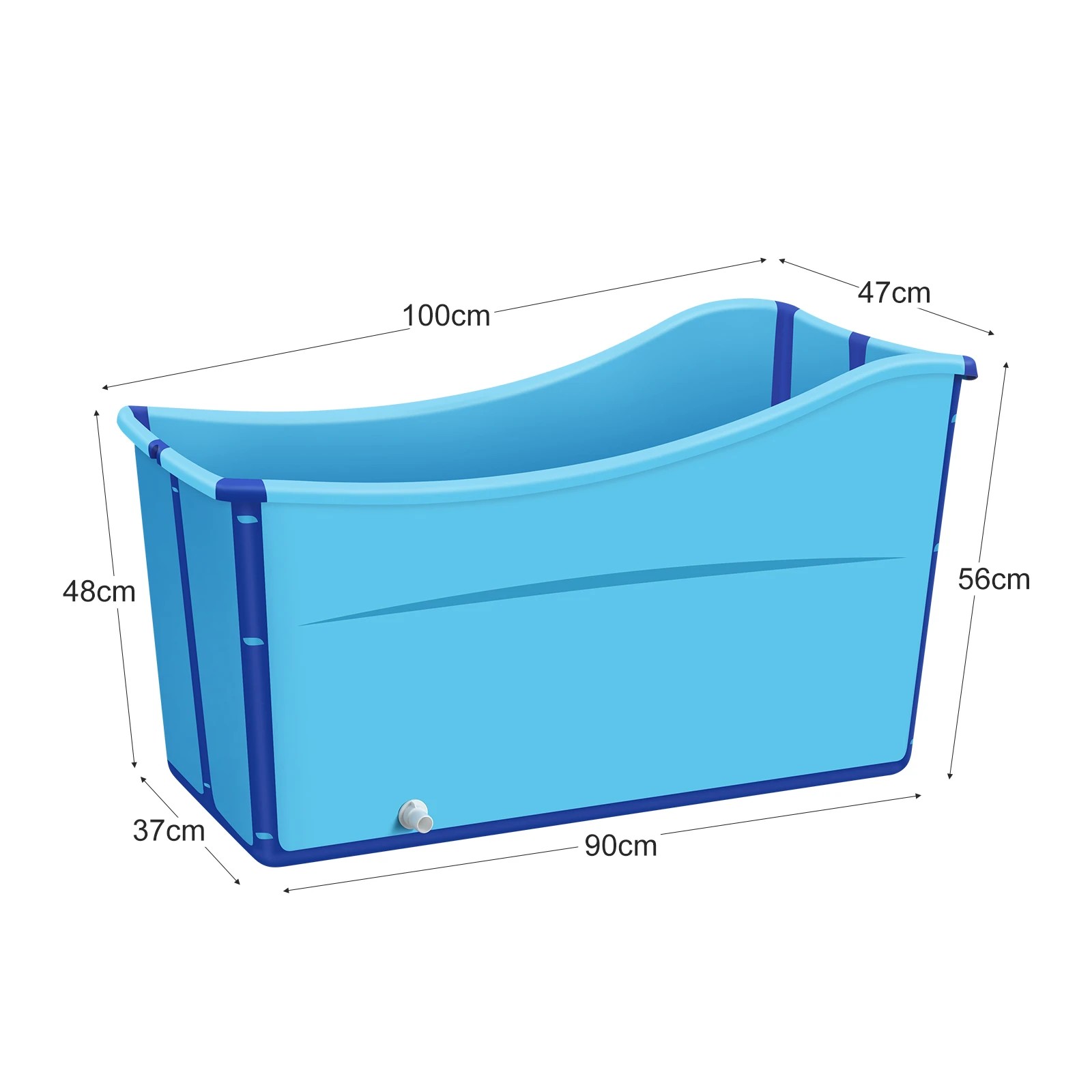 4 LUXSUITE Large Foldable Bath Tub Freestanding Plastic Portable Collapsible, 4 of 10