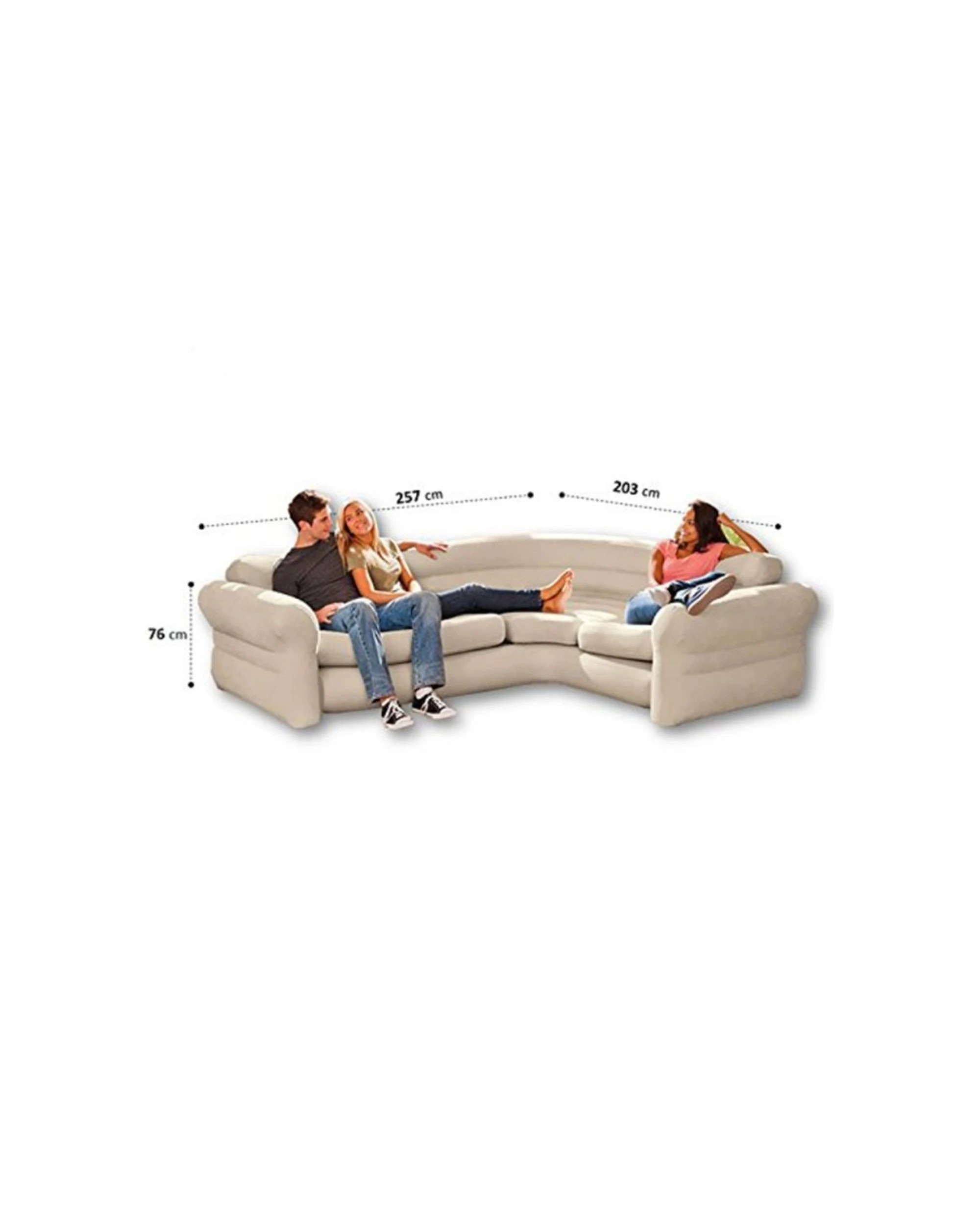 3 Intex Inflatable Large 257 X 203 X 76cm Corner Lounge Air Sofa/couch Furniture - Beige, 3 of 3