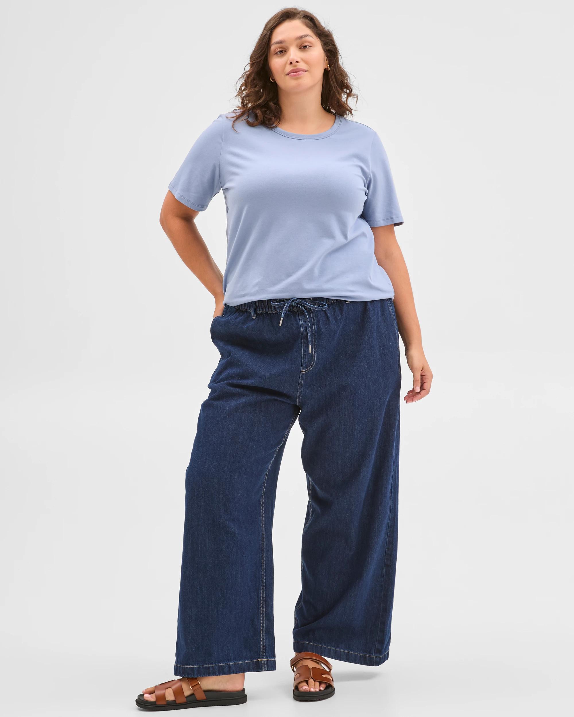 2 Target Curve Plus Size Australian Cotton T-Shirt DUSTY BLUE, 2 of 6