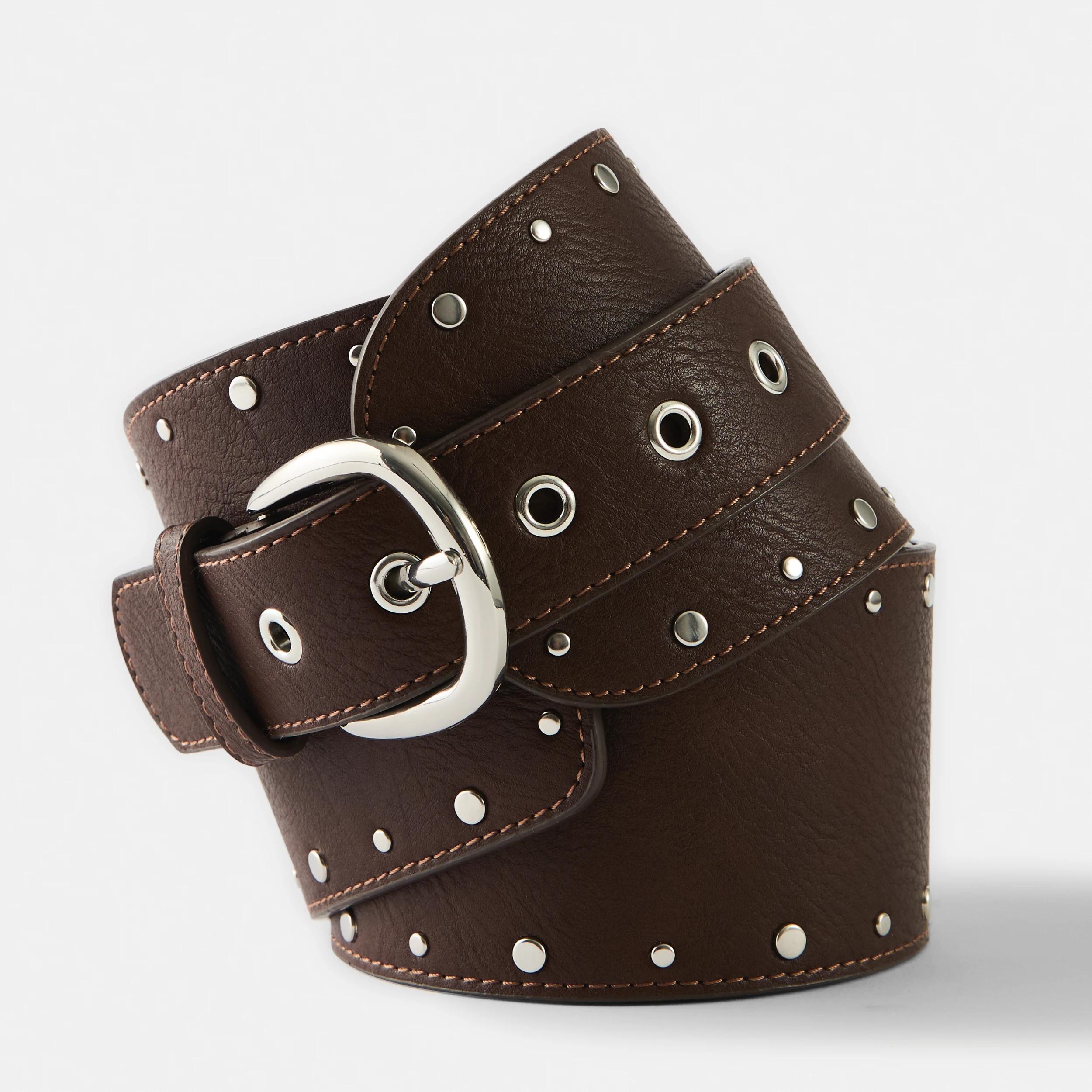 1 Wide Statement Belt CHOCOLATE PLUM, 1 of 5