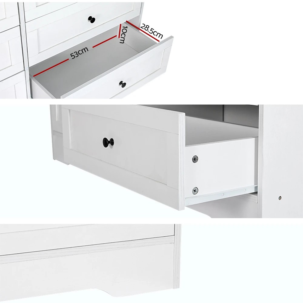 9 Artiss 6 Chest of Drawers Tallboy Cabinet - LEIF - White, 9 of 9