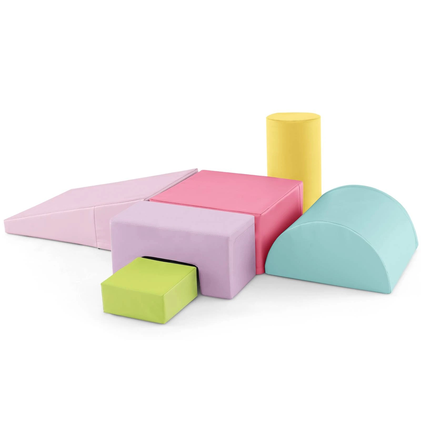 1 Costway 6PCS Soft Foam Blocks Baby Climb & Crawl Playset, 1 of 7