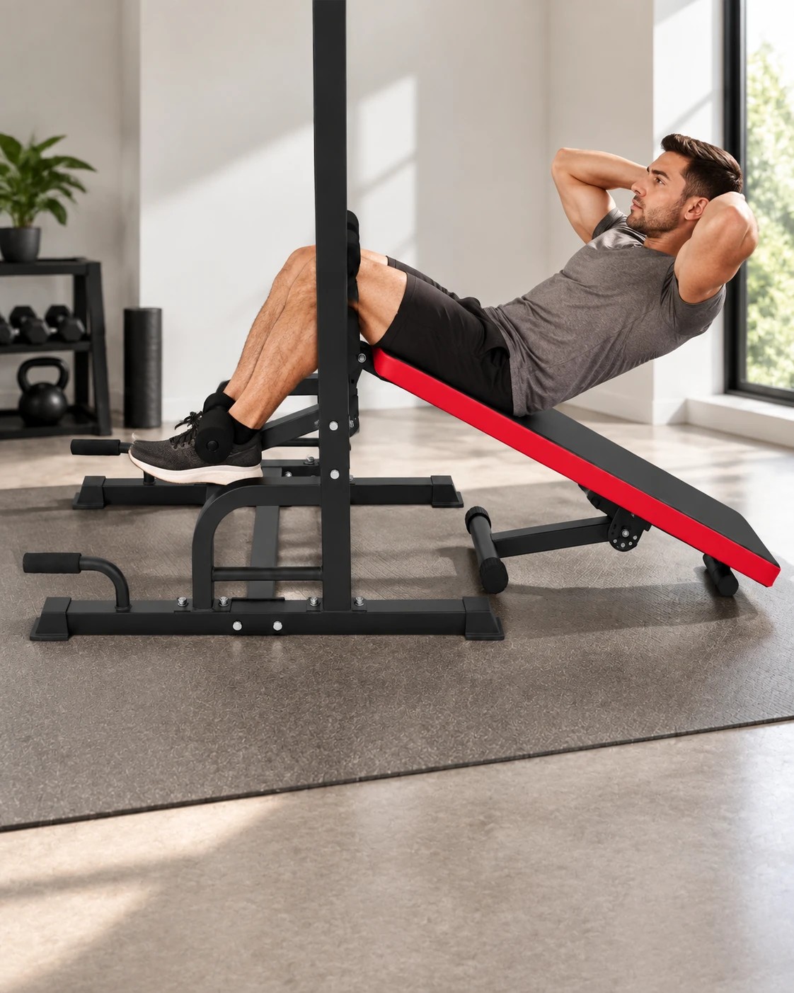 6 Fitness Master Multi Function Power Tower Pull Up Dip Station Bench Home Gym Stand, 6 of 10