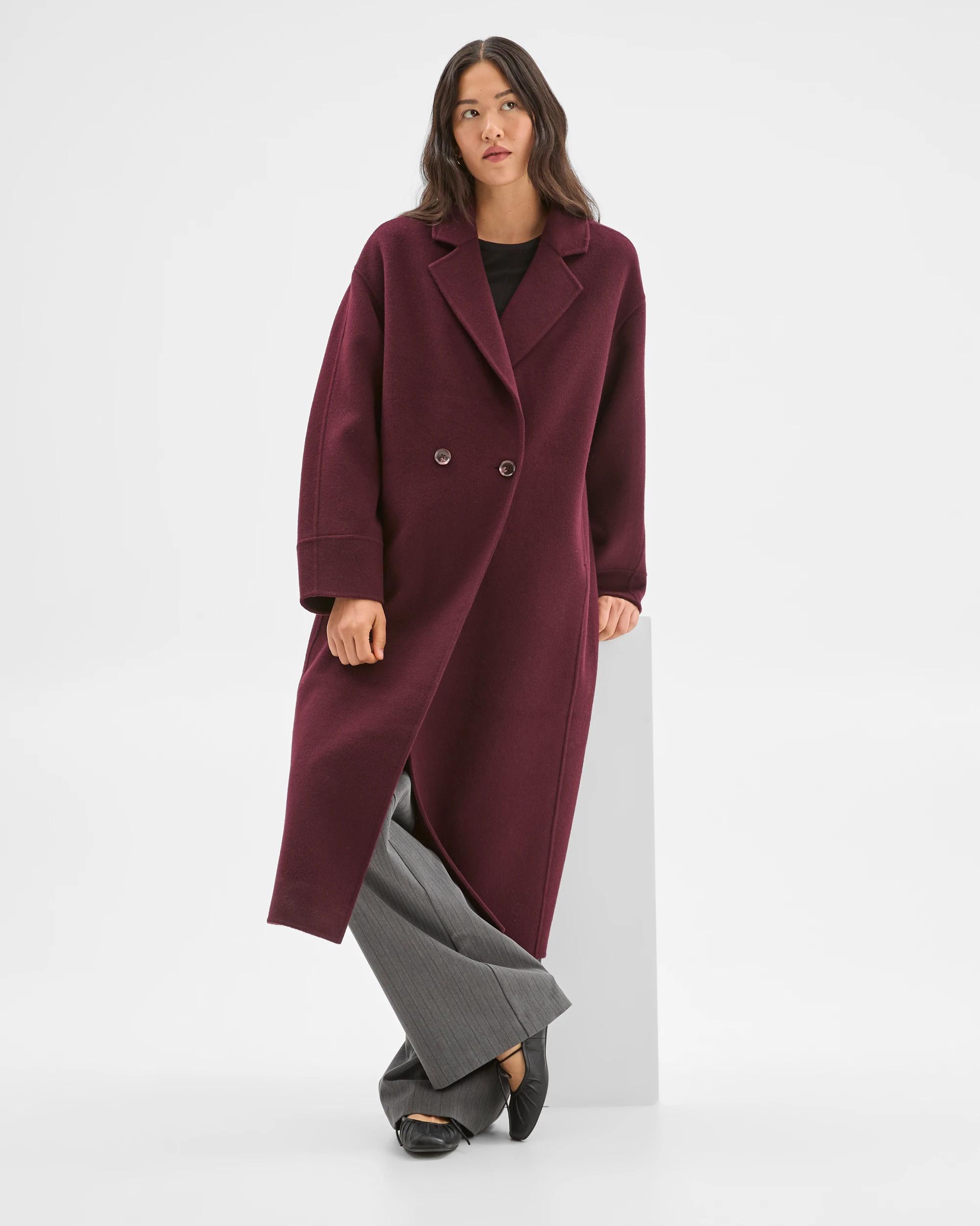 1 Preview Wool Blend Double Breasted Cocoon Coat PINOT, 1 of 7