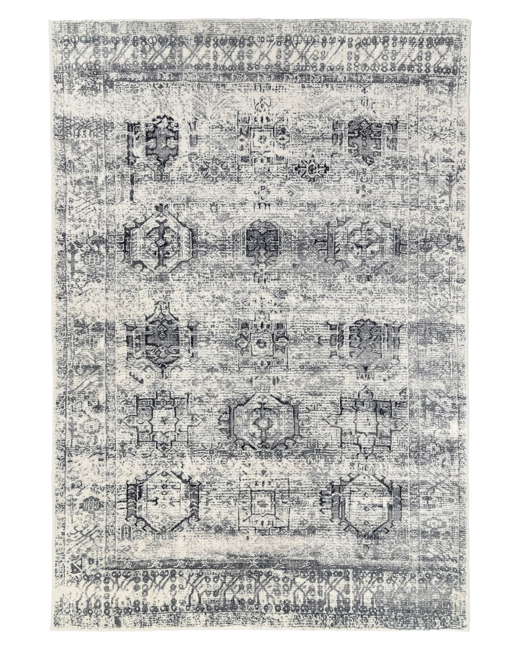 1 Loopsie Khana Tribal Washable Rug-290cm x 200cm - Grey, 1 of 6
