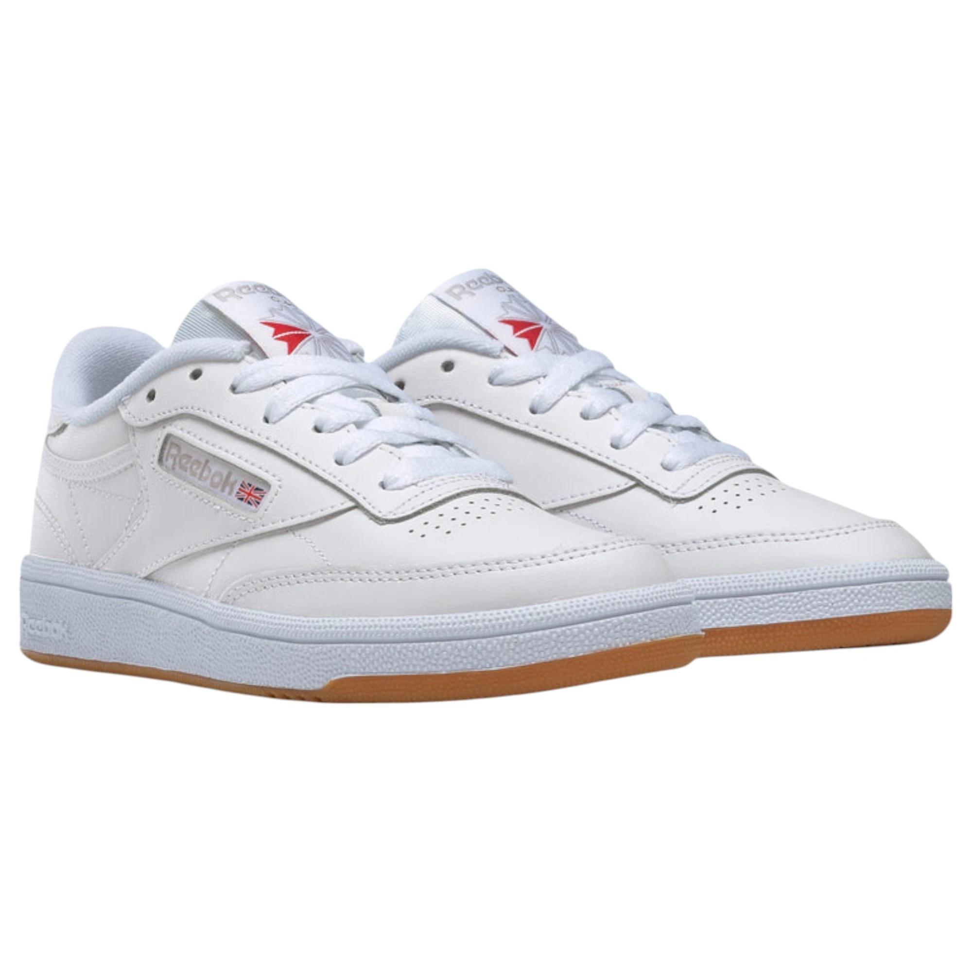 2 Reebok Womens Club C 85 Casual Shoes WHITE/LIGHT GREY/GUM, 2 of 9