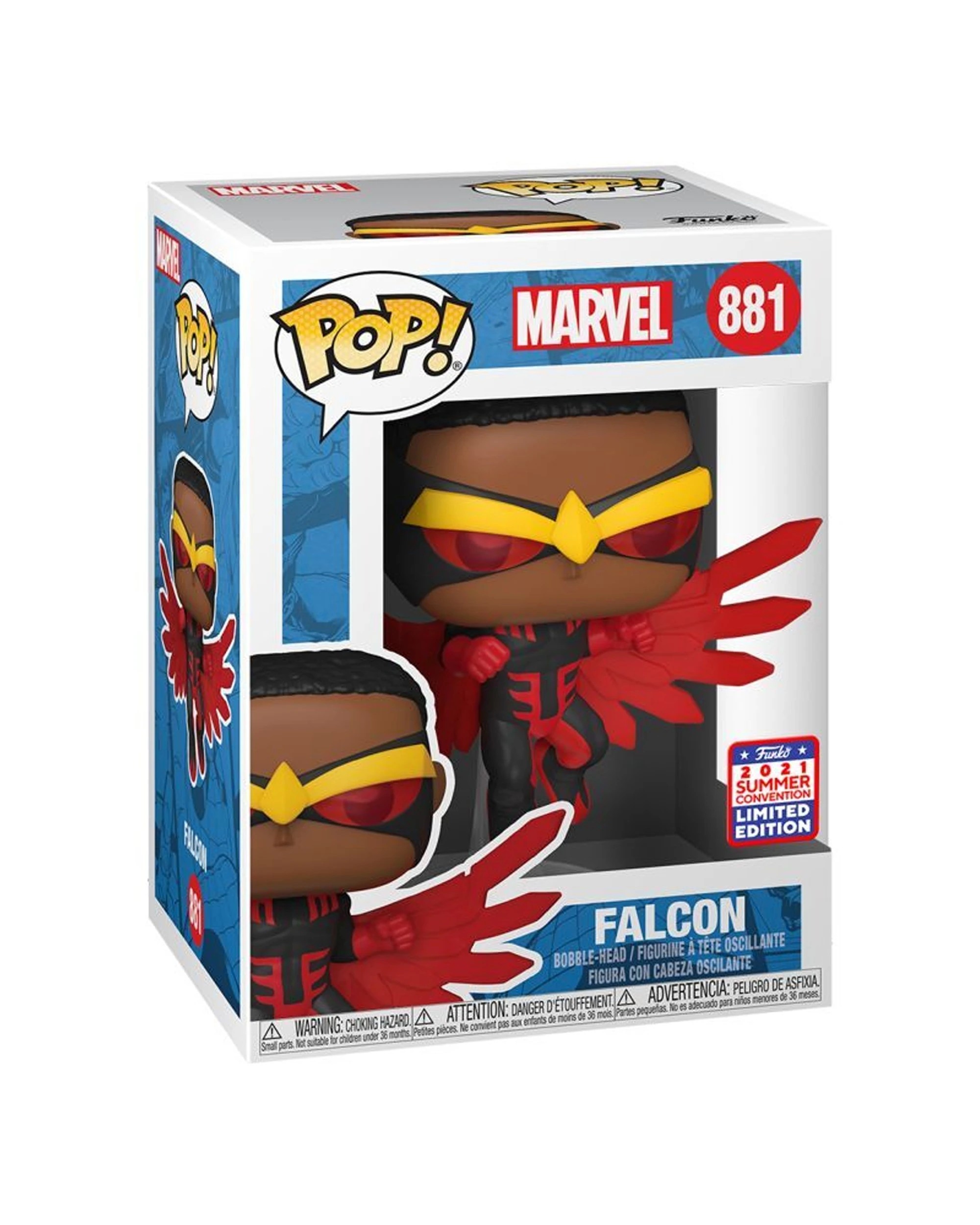 3 Pop Vinyl Figurine Marvel Comics - Falcon SDCC 2021 RS 10Cm Limited Edition - Red, 3 of 3