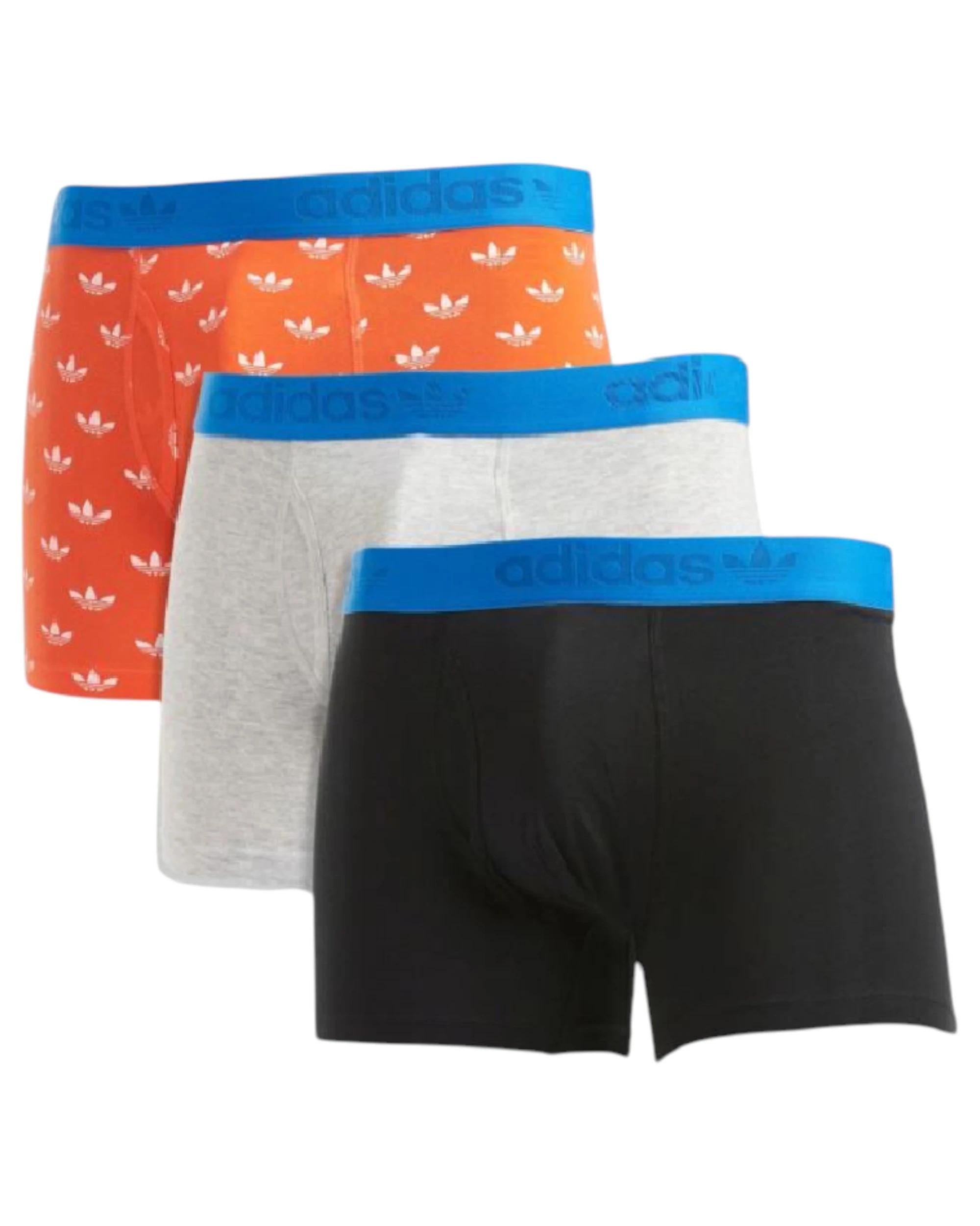 1 Adidas 6 Pack Mens Multi Colou Trunks Cotton Everyday Underwear ORANGE MULTI, 1 of 7