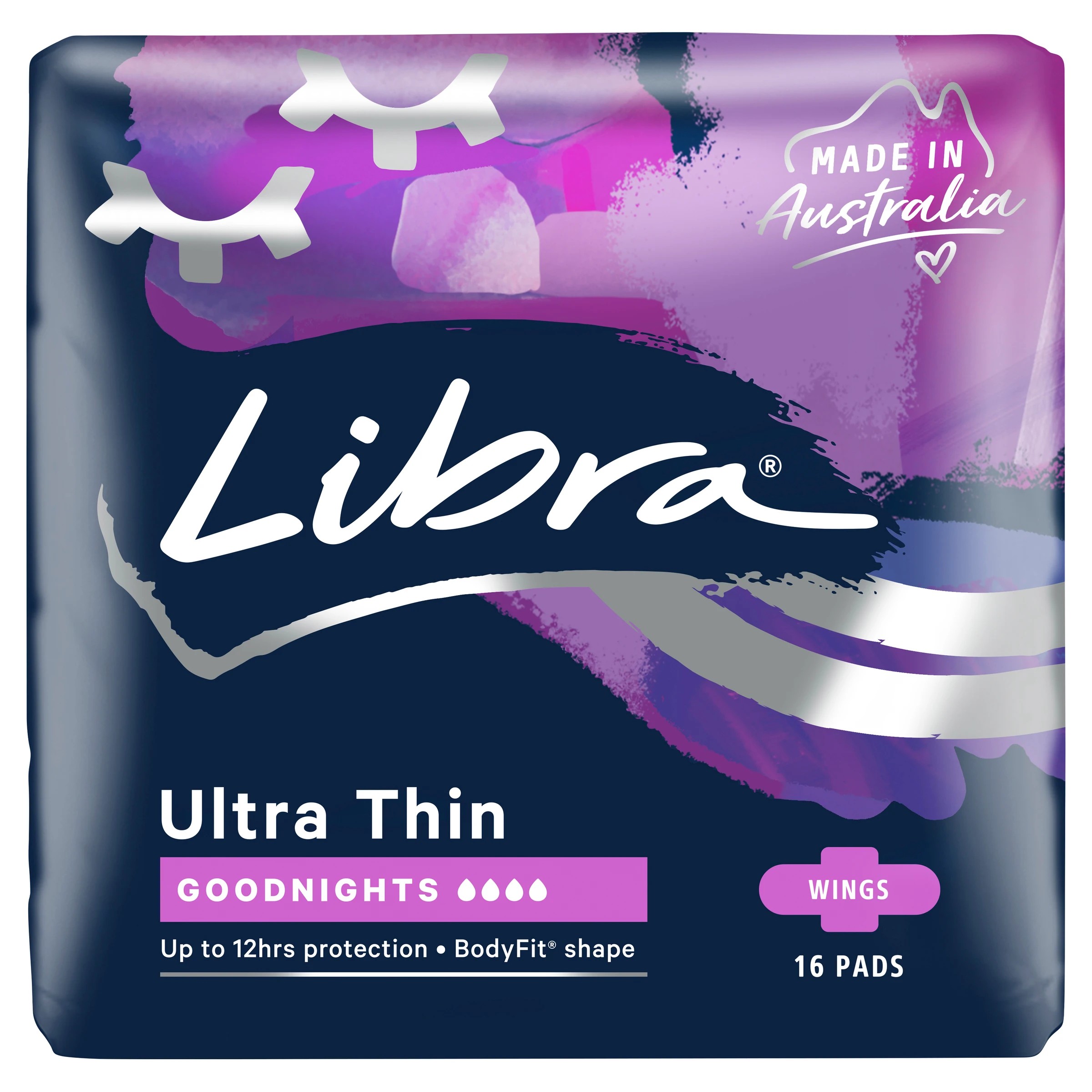 1 Libra 16 Pack Ultra Thin Goodnight Pads, 1 of 2
