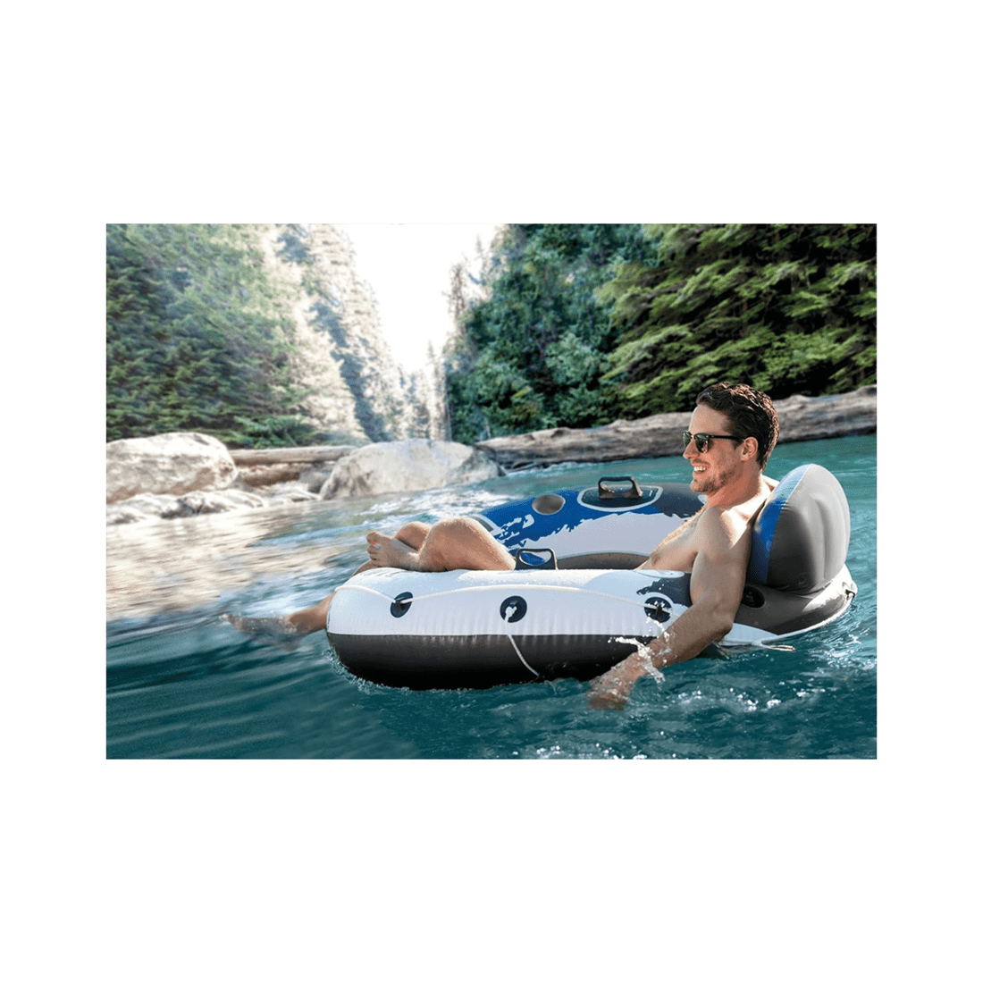 3 Intex 135cm Inflatable Round Ride-on Seat Run Tube River Pool Float Adult Kids - Multi, 3 of 6