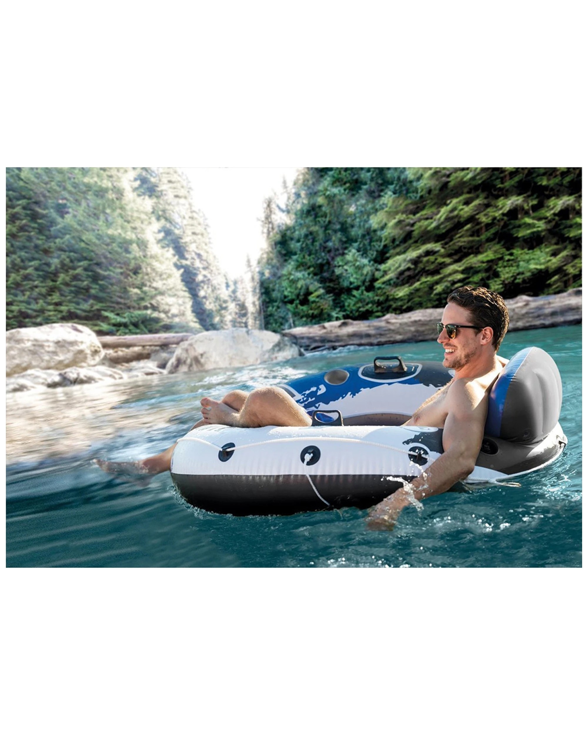 3 Intex 135cm Inflatable Round Ride-on Seat Run Tube River Pool Float Adult Kids - Multi, 3 of 6