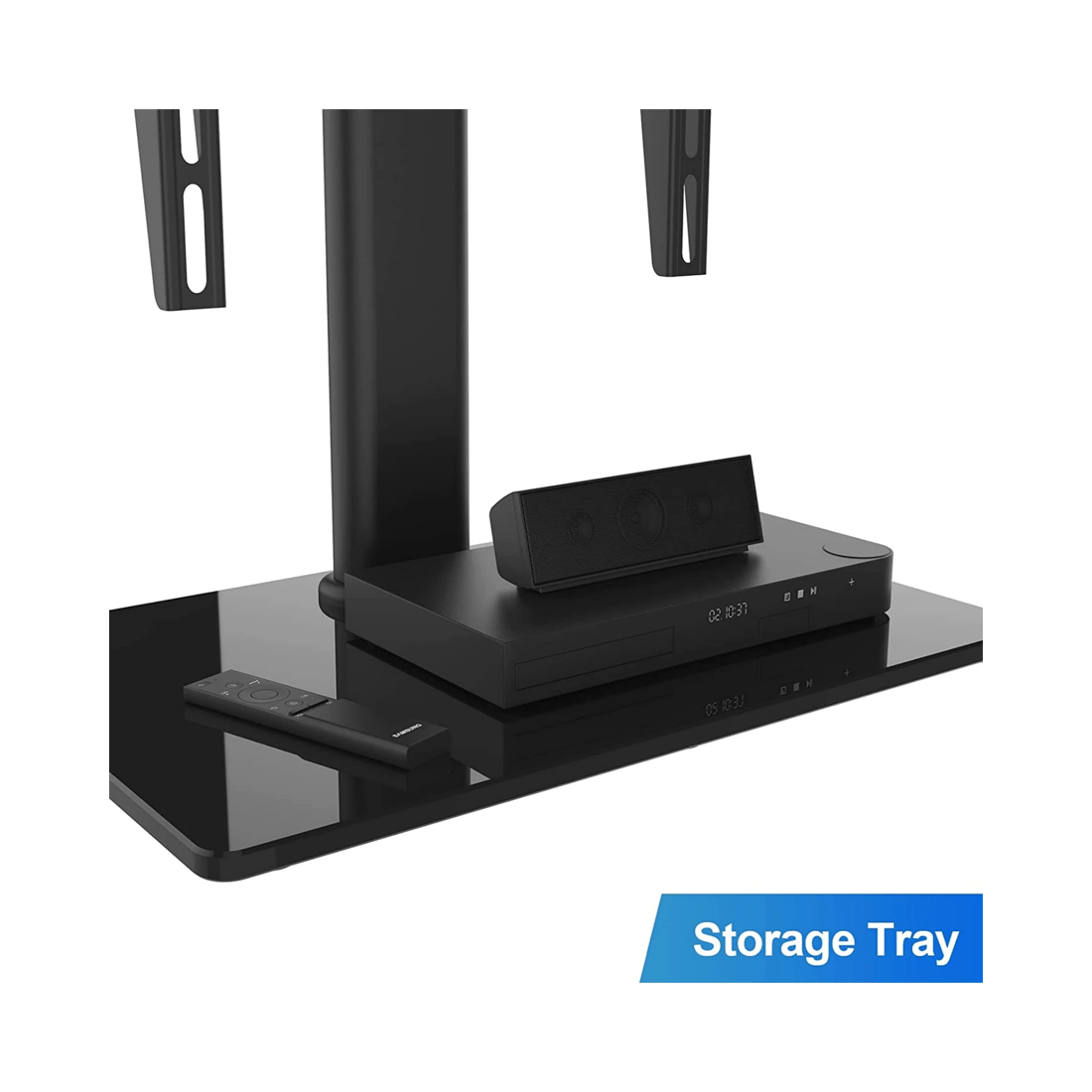 7 Universal Table Top Tv Stand With Bracket Adjustable Height For 37-55 Inch Various Vesa Black, 7 of 10