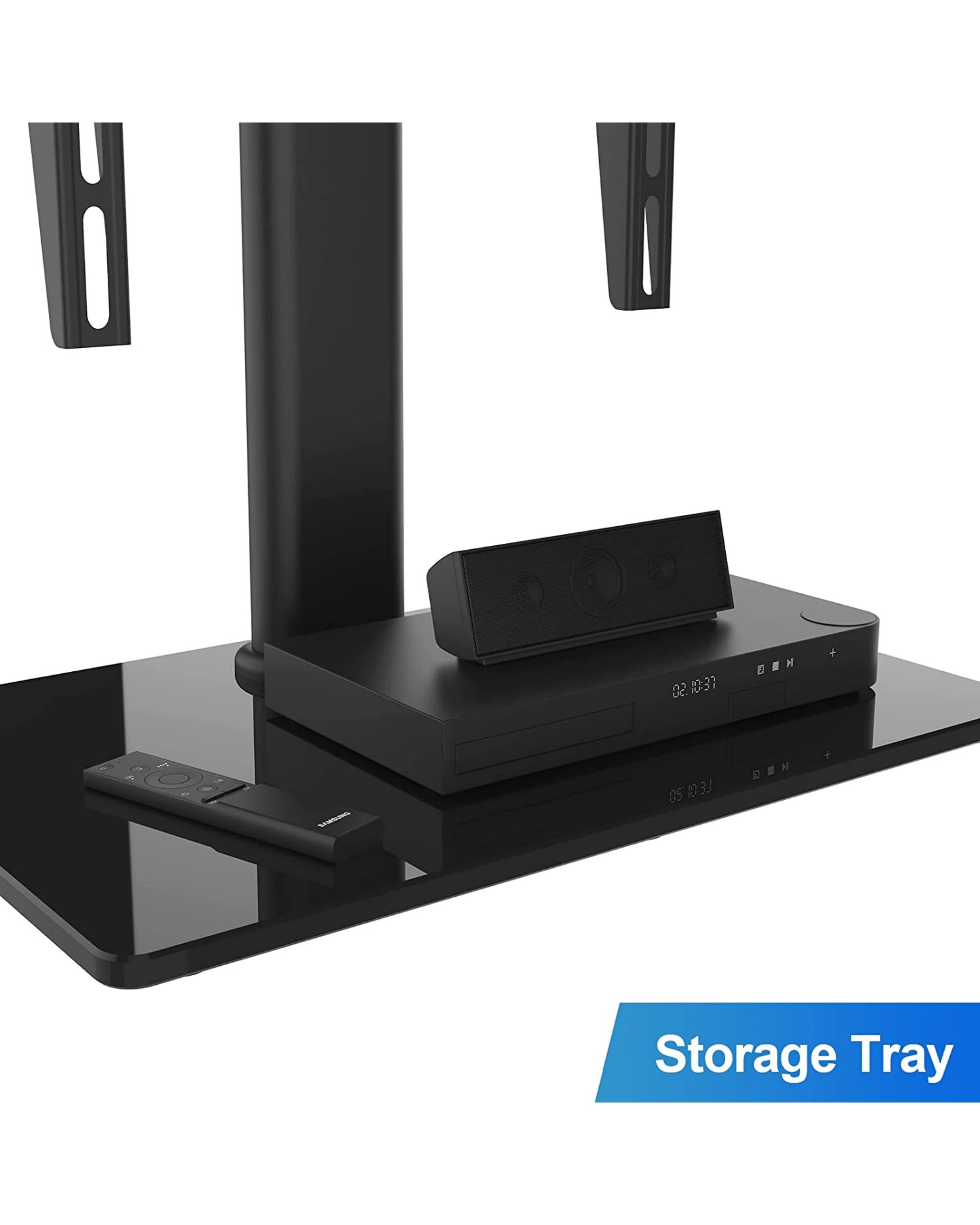 7 Universal Table Top Tv Stand With Bracket Adjustable Height For 37-55 Inch Various Vesa Black, 7 of 10