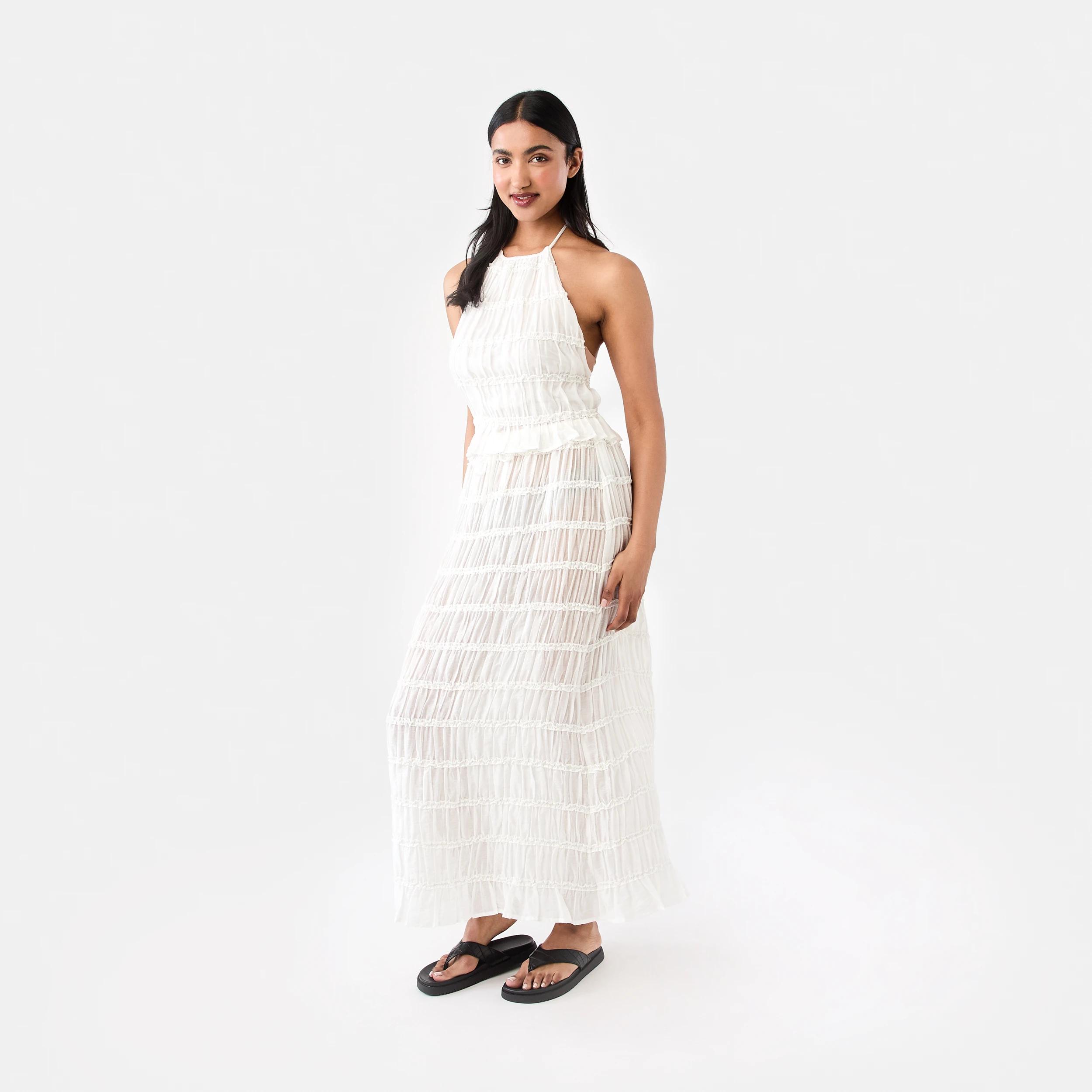 3 Tiered Maxi Skirt Cld White, 3 of 6