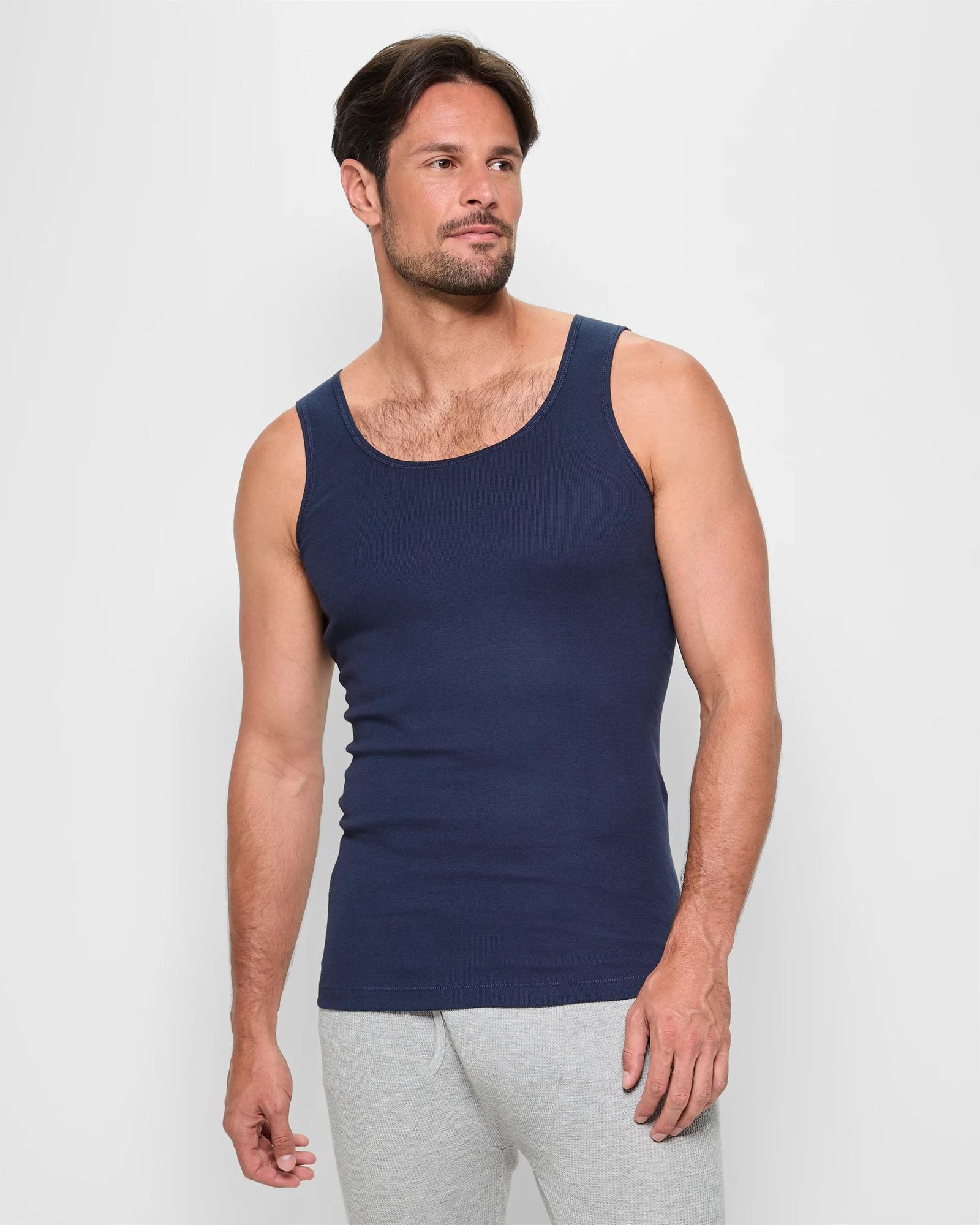 1 Australian Cotton Athletic Singlet - Maxx NAVY BLUE, 1 of 5