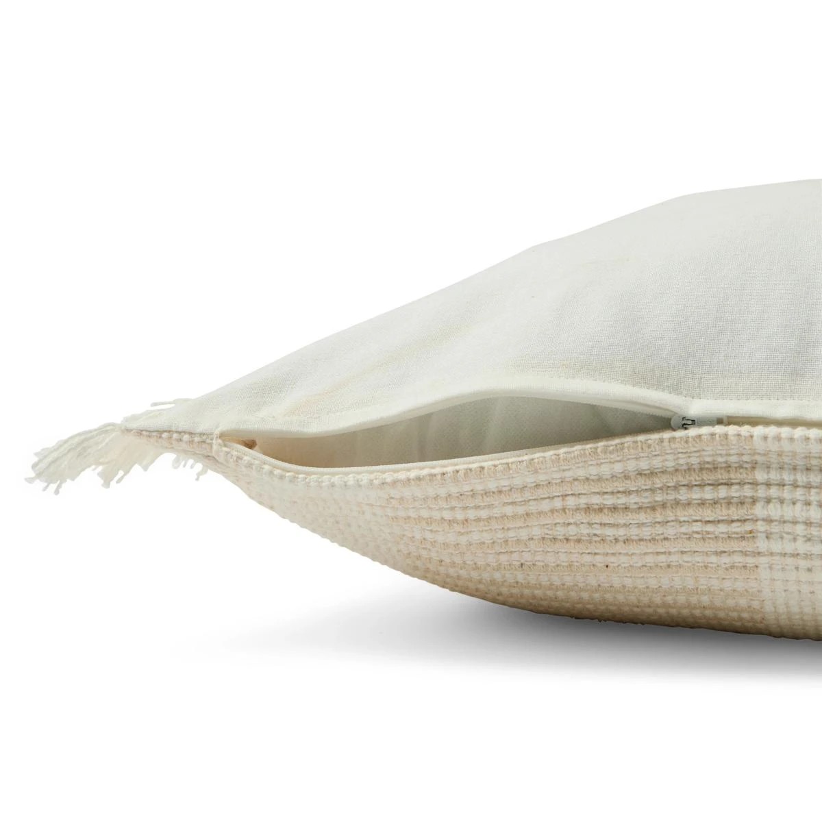 6 50cm Cushion Cover Woven - Beige, 6 of 6